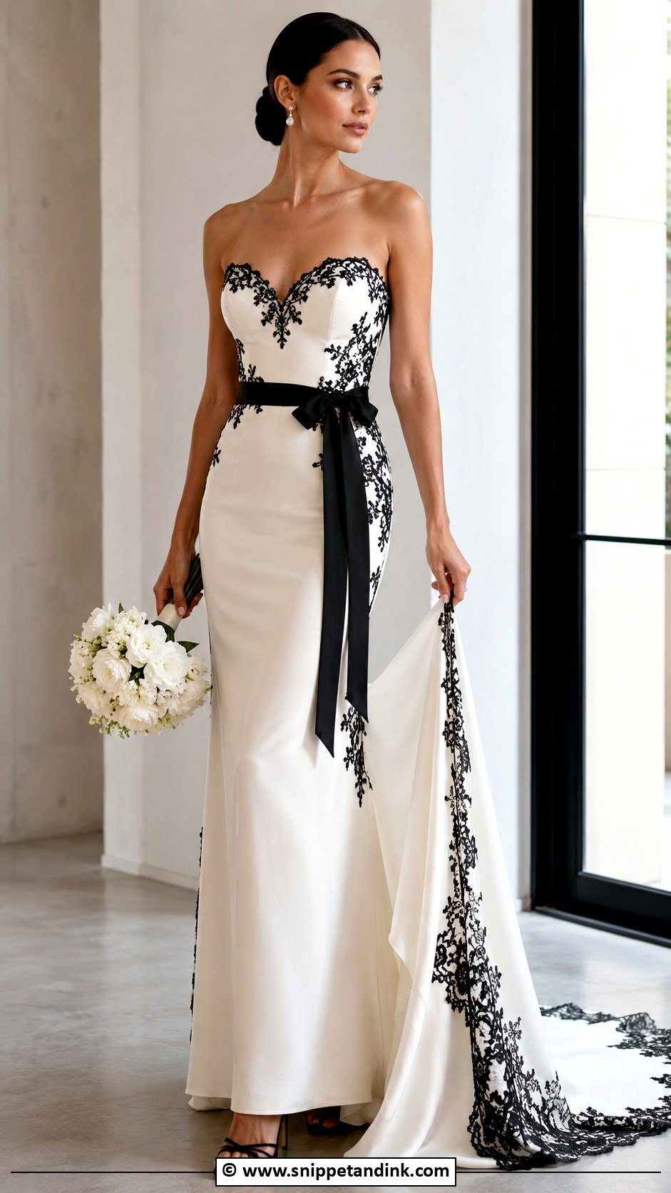 Black And White Wedding Dress - Snippet and Ink - 25 Colourful Wedding Dress Ideas
