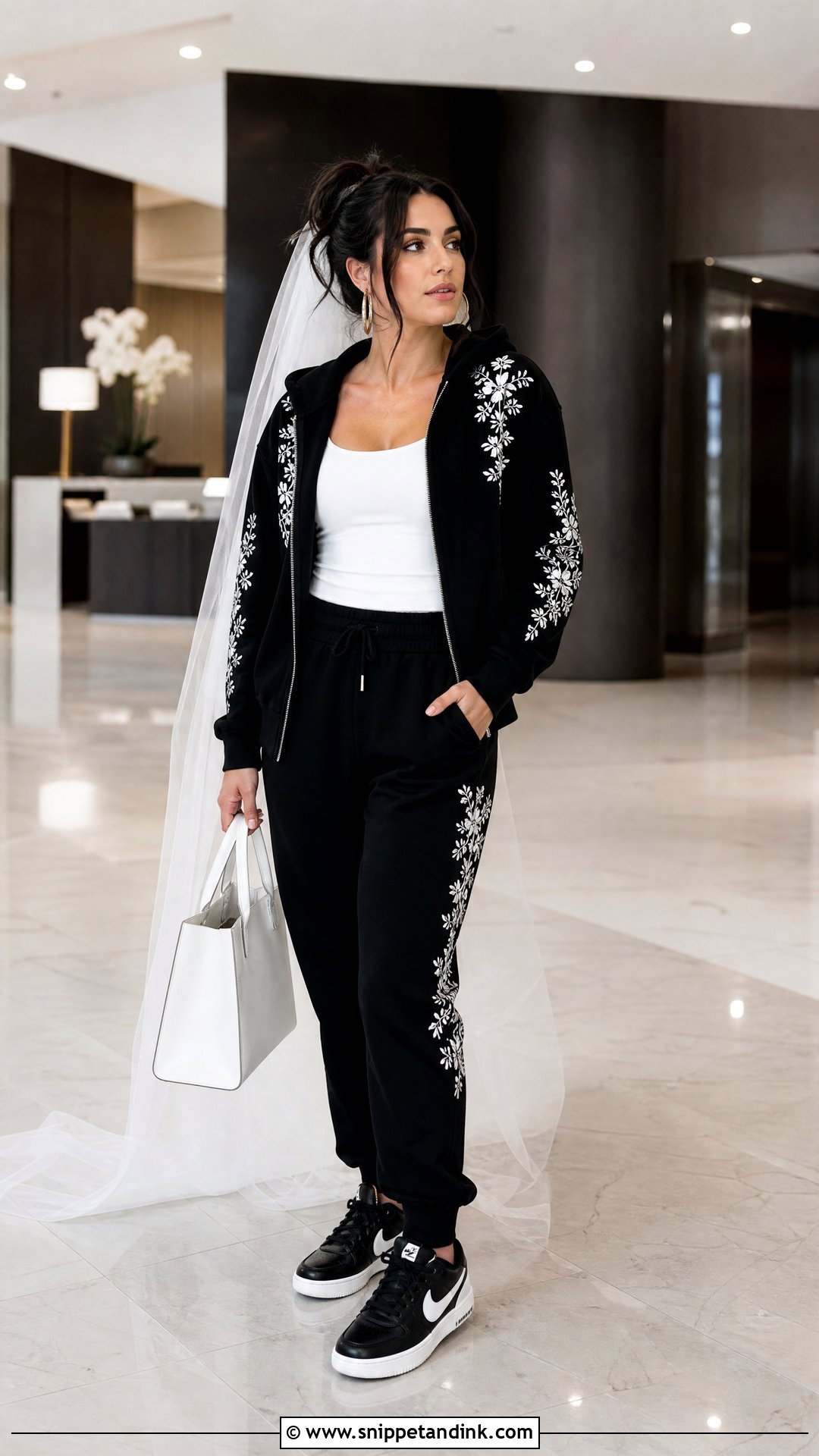 Black And White Wedding Sweatsuit - Snippet and Ink - 20 Wedding Sweatsuit Ideas