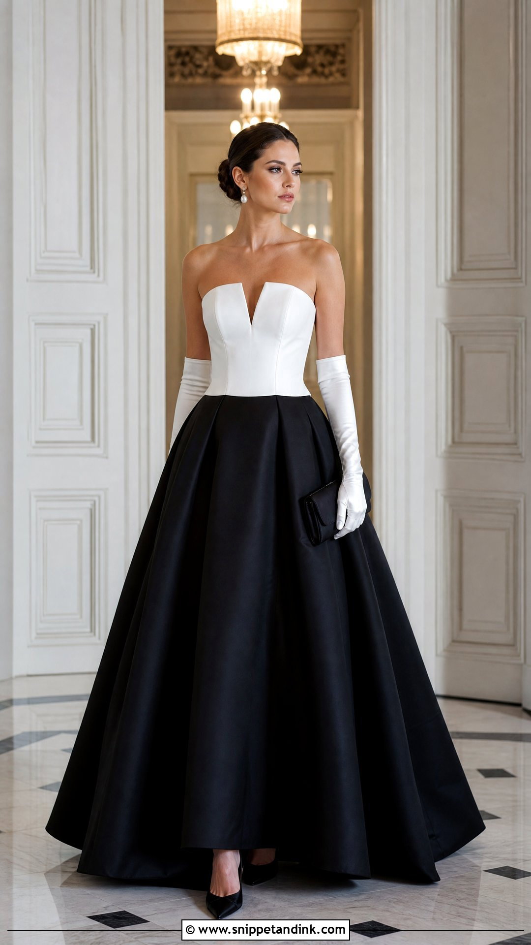 Black And White White Tie Gown Outfit - Snippet and Ink - 20 White Tie Attire Ideas