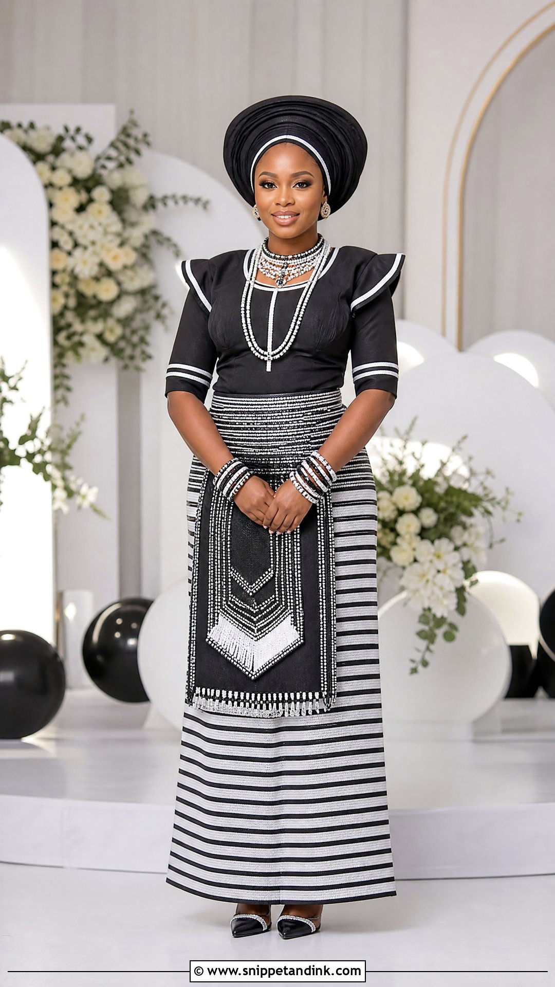 Black And White Xhosa Bride Attire - Snippet and Ink - 20 Xhosa Bride Traditional Attire Ideas