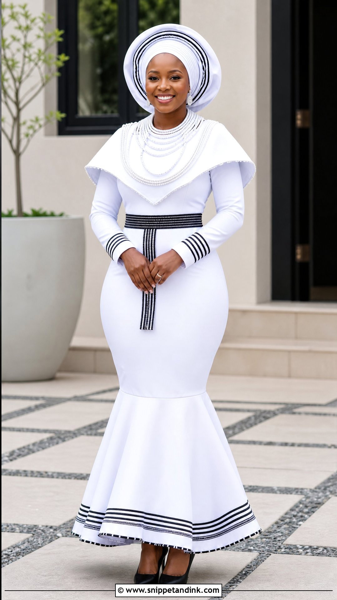 Black And White Xhosa Wedding Dress - Snippet and Ink - 20 South African Wedding Dress Ideas