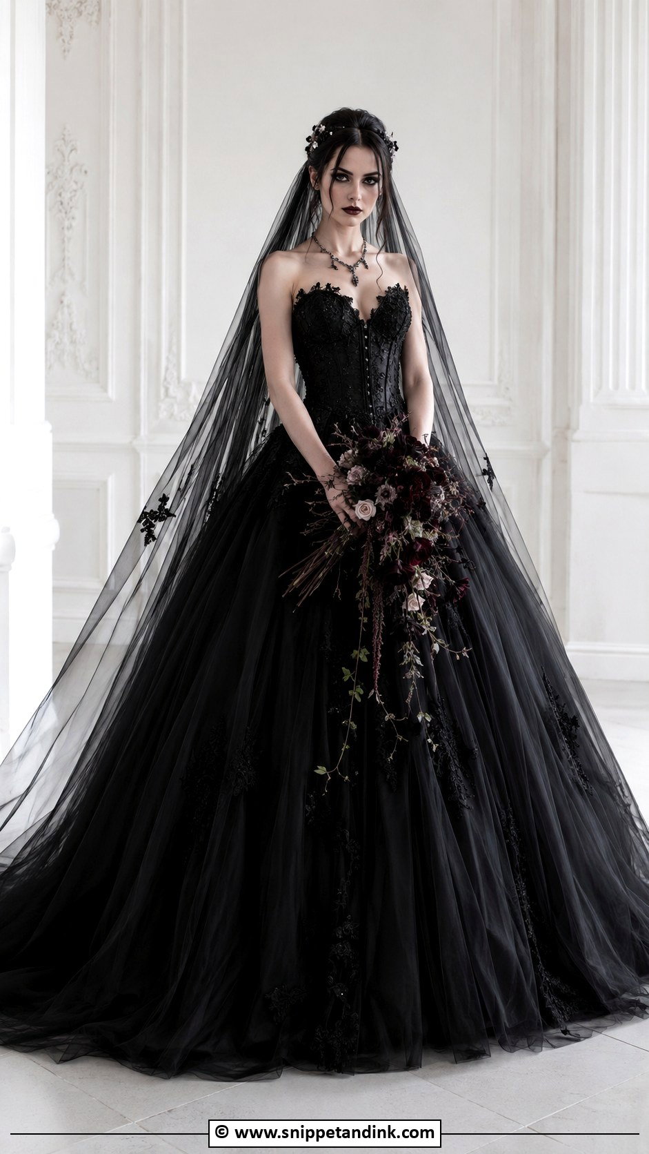 Black Ball Gown Goth Wedding Dress - Snippet and Ink - 30 Goth Wedding Dress Ideas