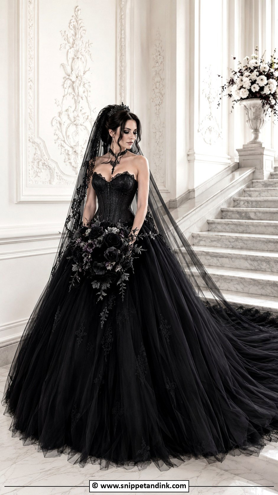 Black Ball Gown Goth Wedding Dress - Snippet and Ink - 25 Goth Wedding Dresses