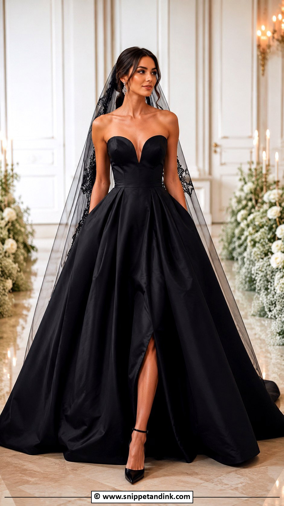 Black Ball Gown Wedding Dress - Snippet and Ink - 30 Black Wedding Gowns