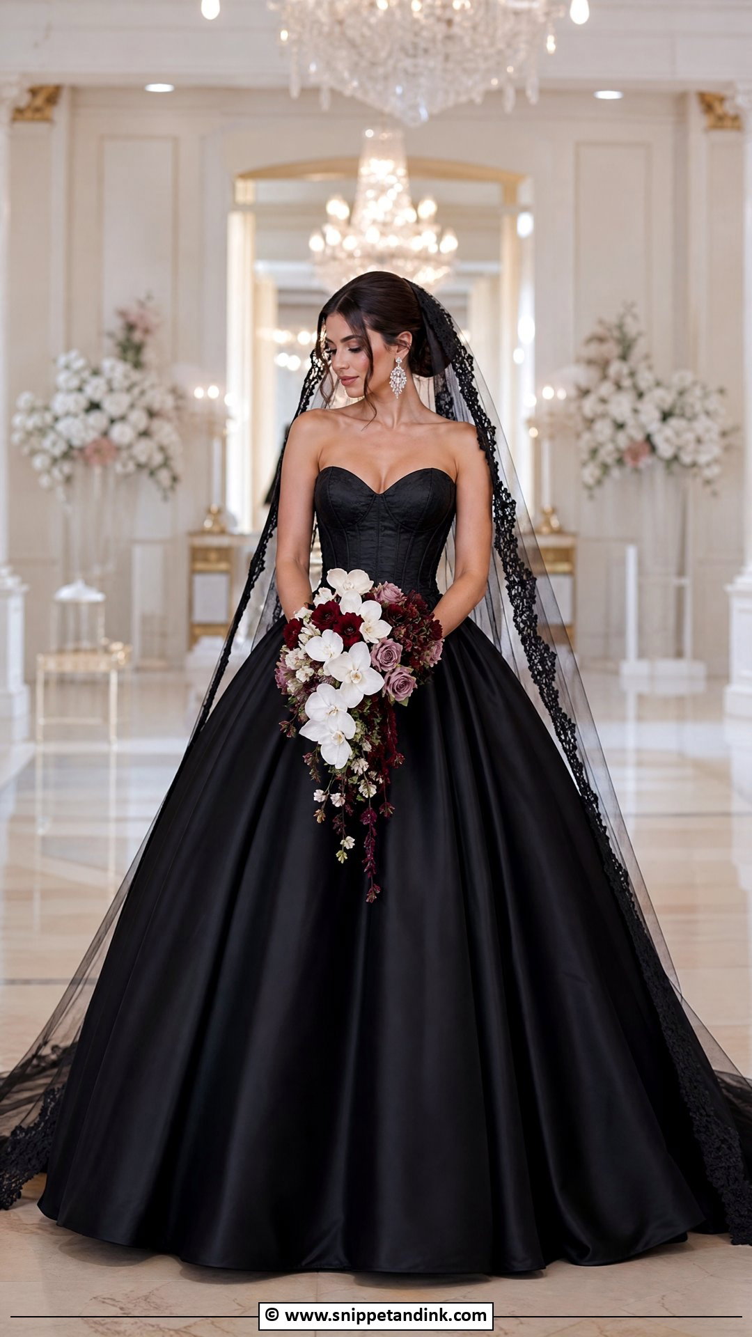 Black Ball Gown Wedding Dress - Snippet and Ink - 35 Black Wedding Dresses