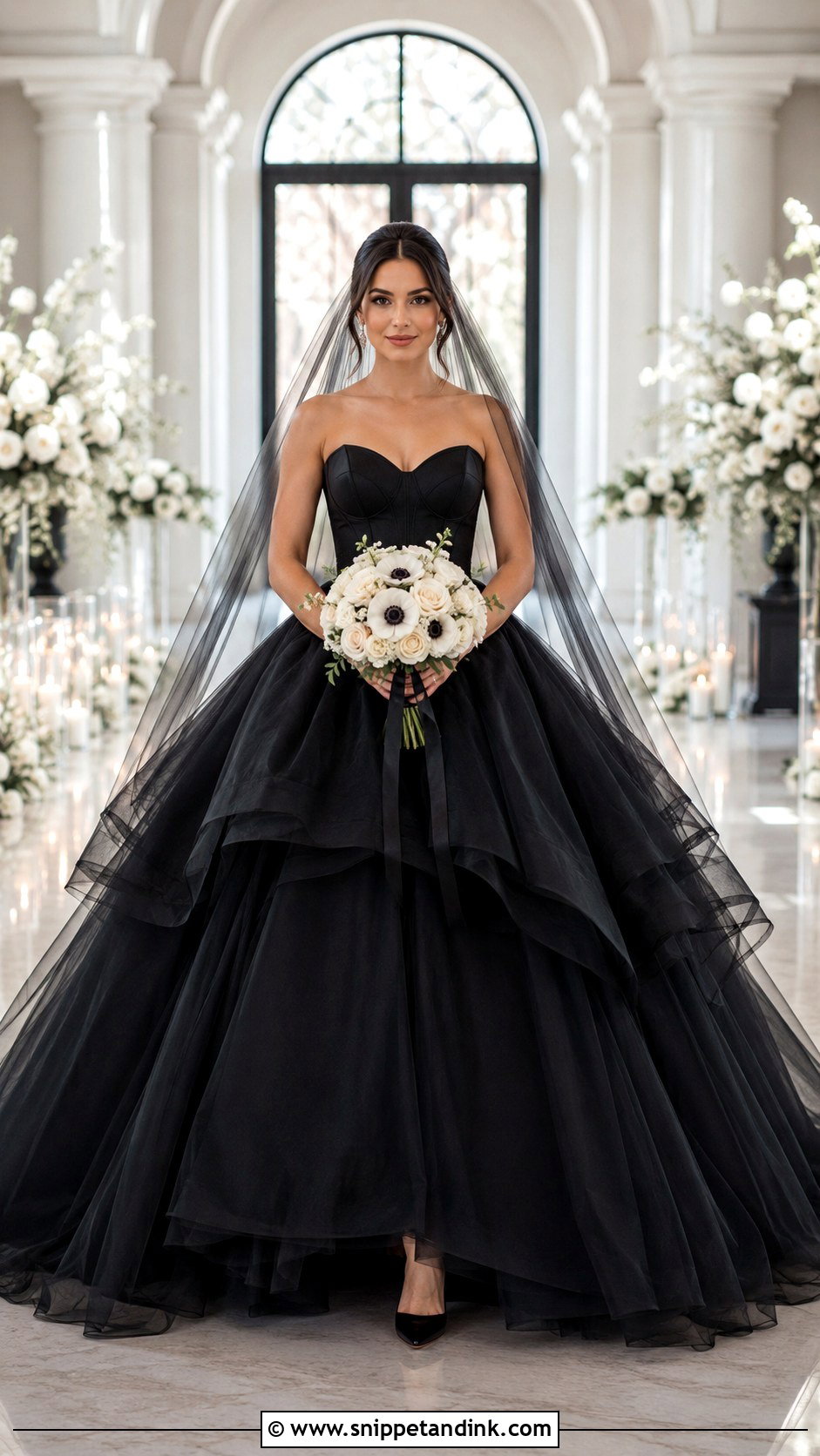 Black Ball Gown Wedding Dress - Snippet and Ink - 20 Black Wedding Gown Ideas