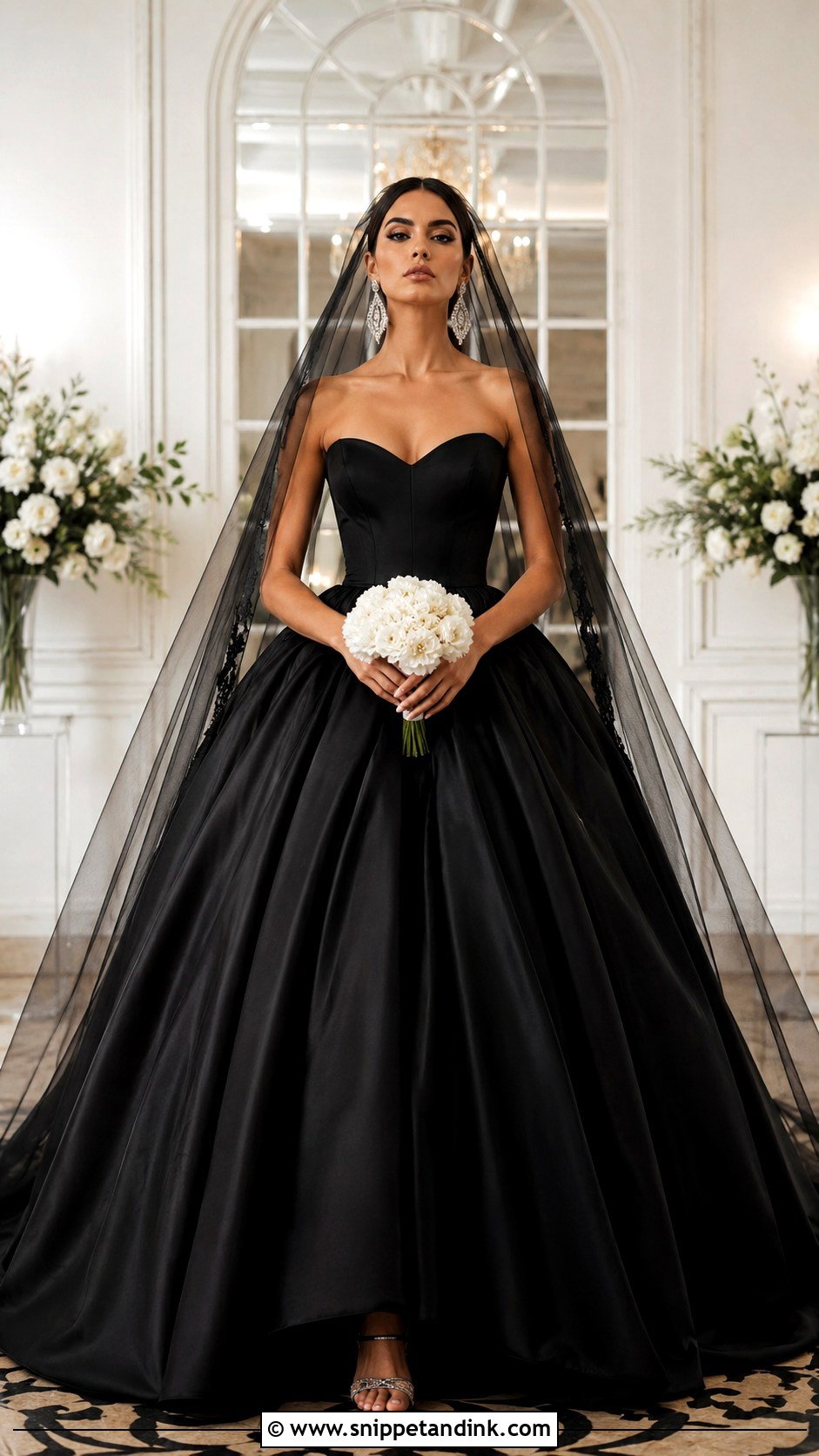 Black Ball Gown Wedding Dress - Snippet and Ink - 20 Dramatic Wedding Dresses