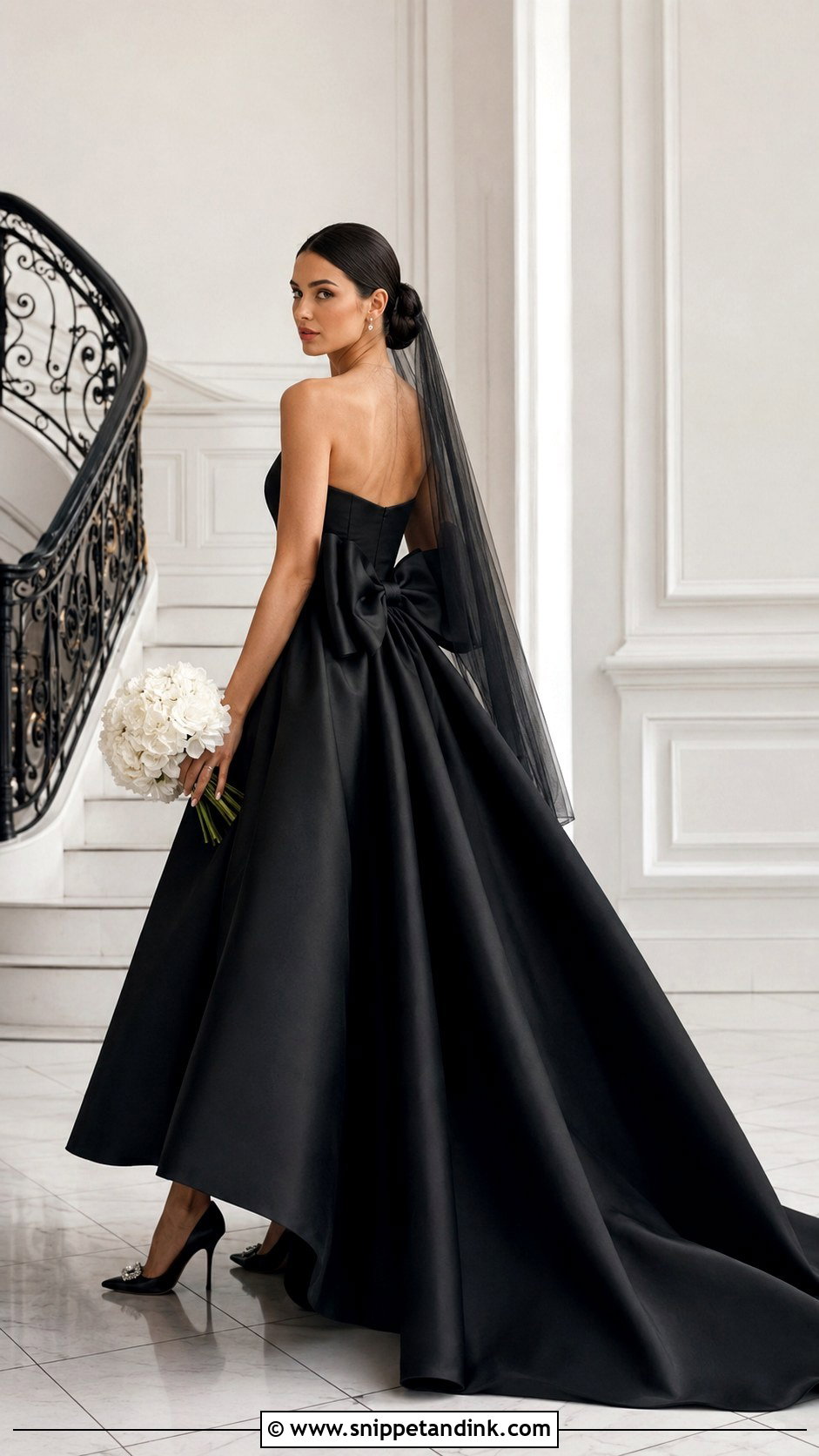Black Ball Gown Wedding Dress With Bow - Snippet and Ink - 20 Black Ball Gown Wedding Dress Ideas