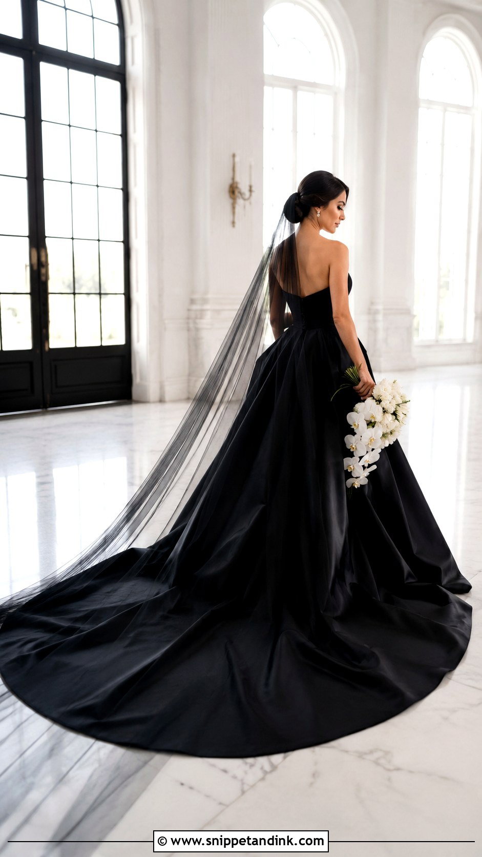 Black Ball Gown Wedding Dress With Long Train - Snippet and Ink - 20 Black Ball Gown Wedding Dress Ideas