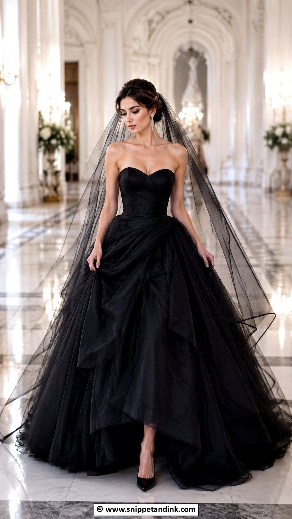 Black Ball Gown Wedding Dress - Snippet and Ink - 25 Dark Wedding Dress Ideas