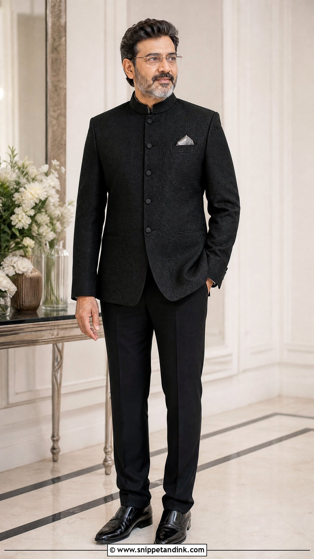 Black Bandhgala For Bride Father - Snippet and Ink - 25 Indian Bride Father Outfit Ideas