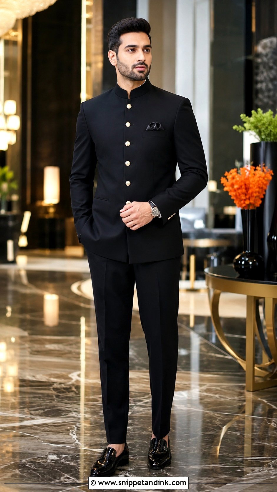 Black Bandhgala Wedding Outfit - Snippet and Ink - 25 Ranbir Kapoor Wedding Outfit Ideas