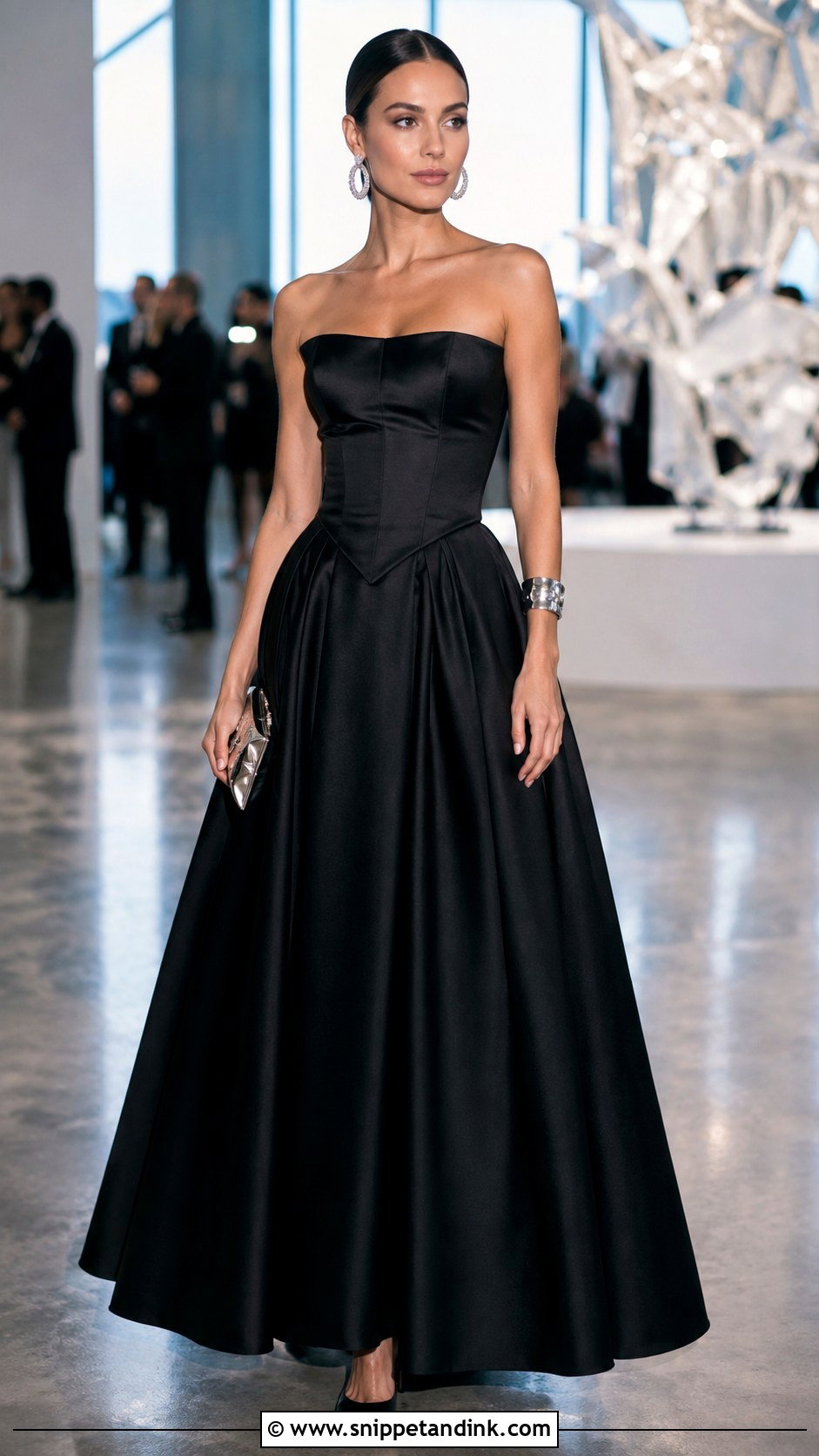 Black Basque Evening Gown - Snippet and Ink - 20 Basque Gown Styles