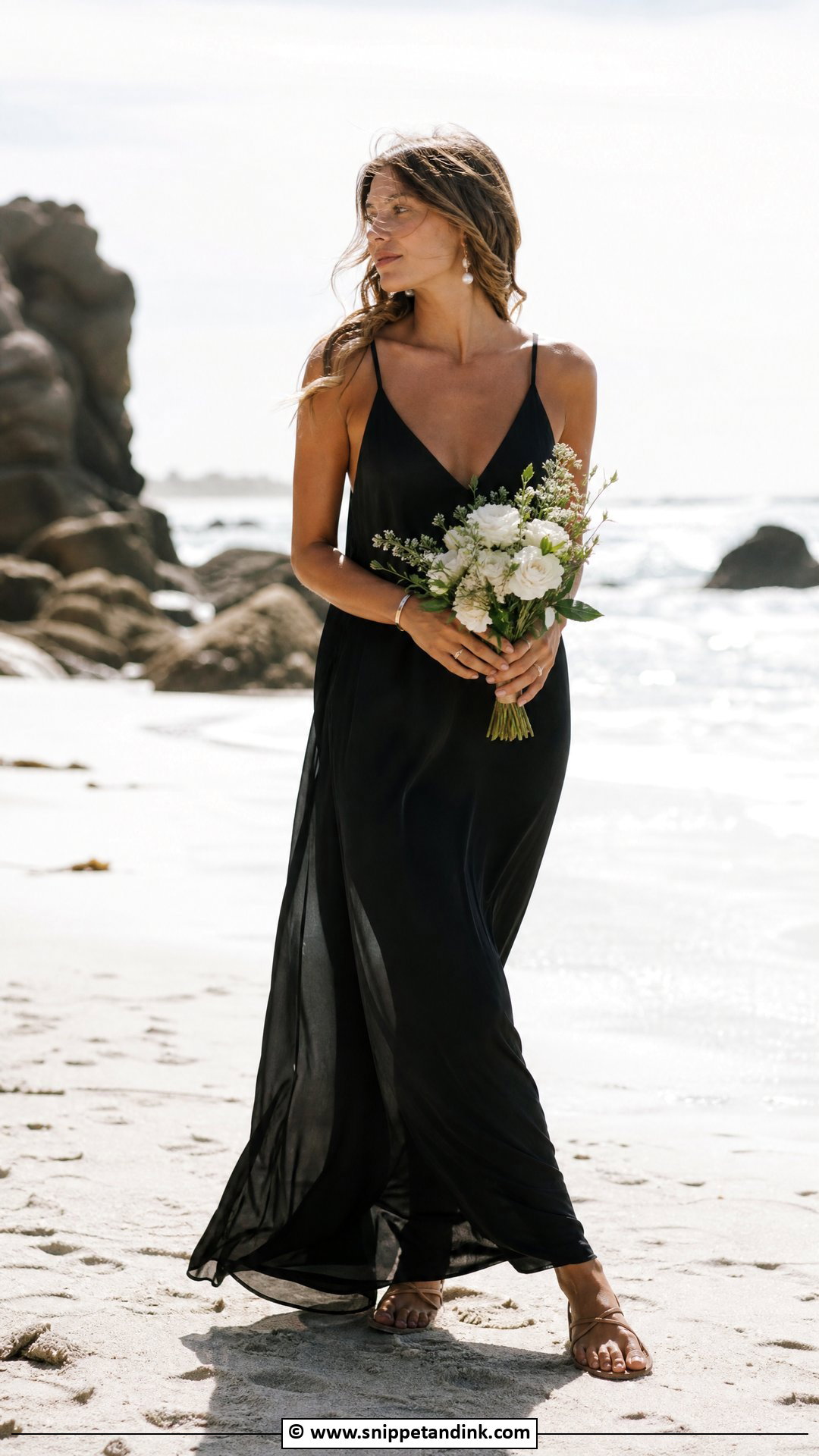 Black Beach Wedding Dress - Snippet and Ink - 35 Black Wedding Dresses