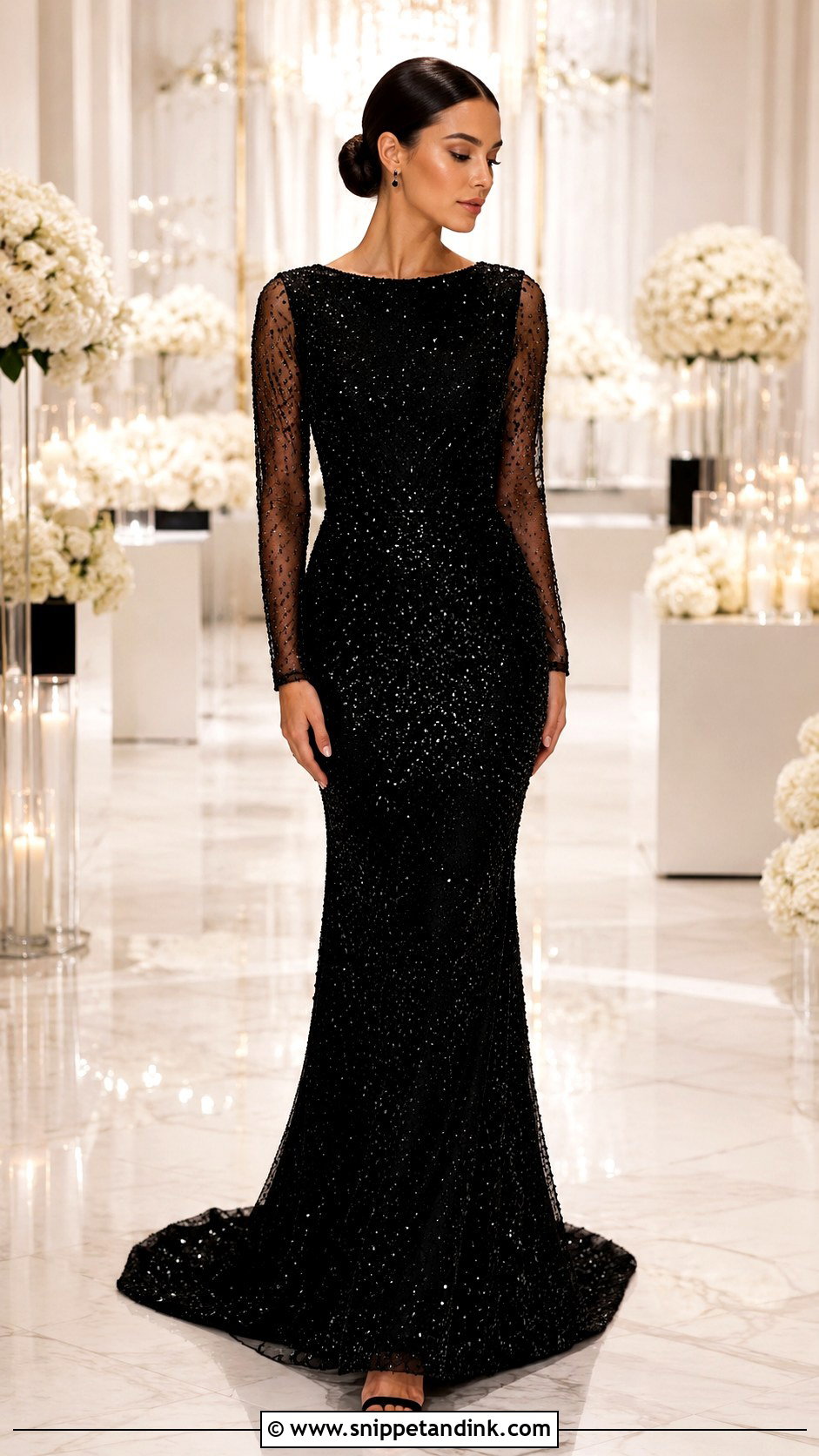Black Beaded Bridal Dress - Snippet and Ink - 30 Black Bridal Dresses