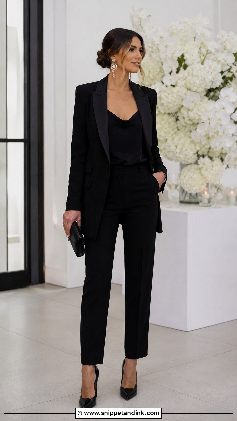 Black Blazer And Trousers Outfit - Snippet and Ink - 25 Wedding Black Ideas