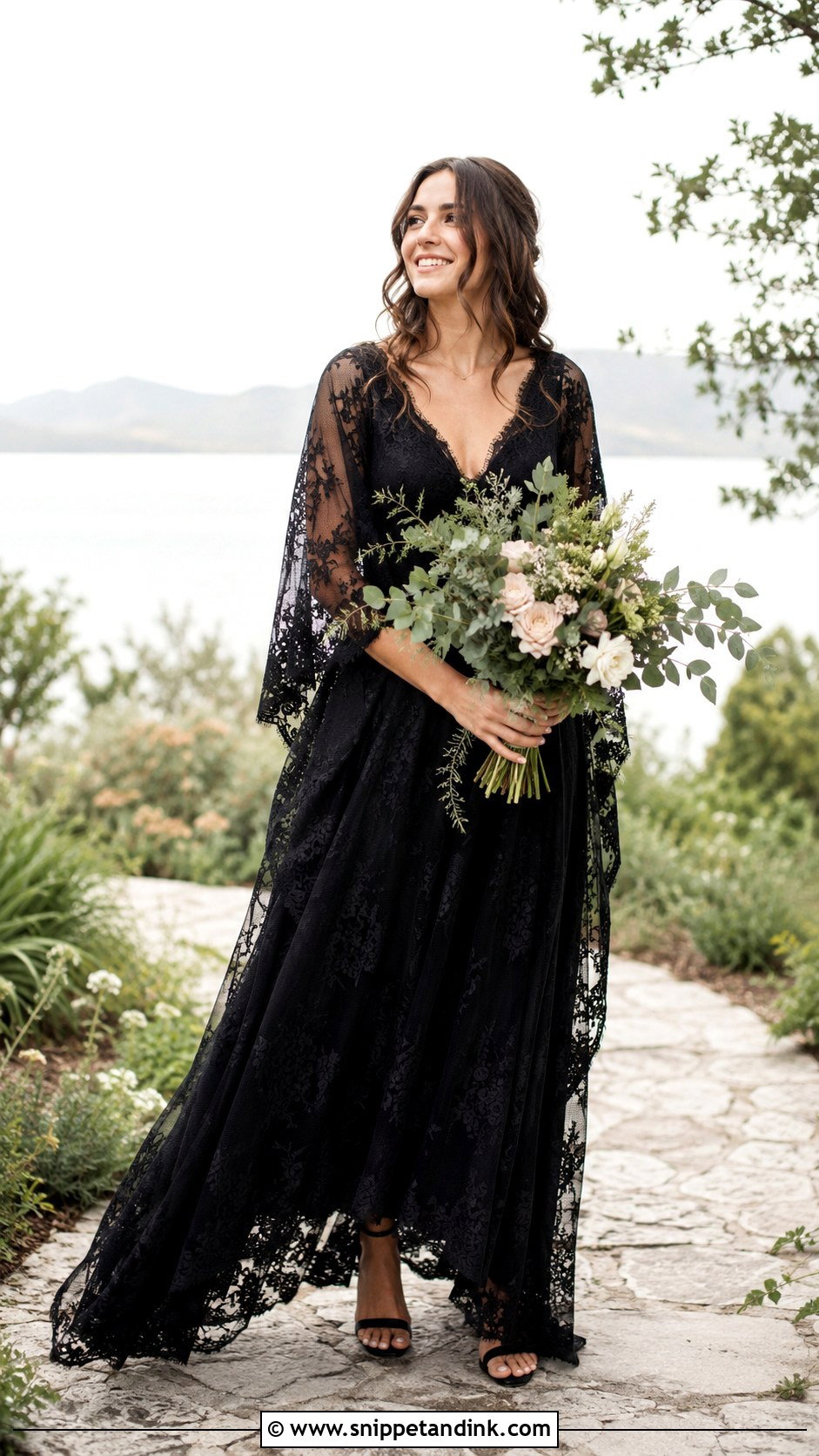 Black Boho Bridal Dress - Snippet and Ink - 30 Black Bridal Dresses