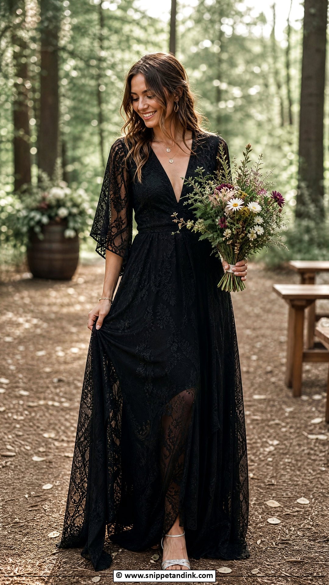 Black Boho Wedding Dress - Snippet and Ink - 35 Black Wedding Dresses