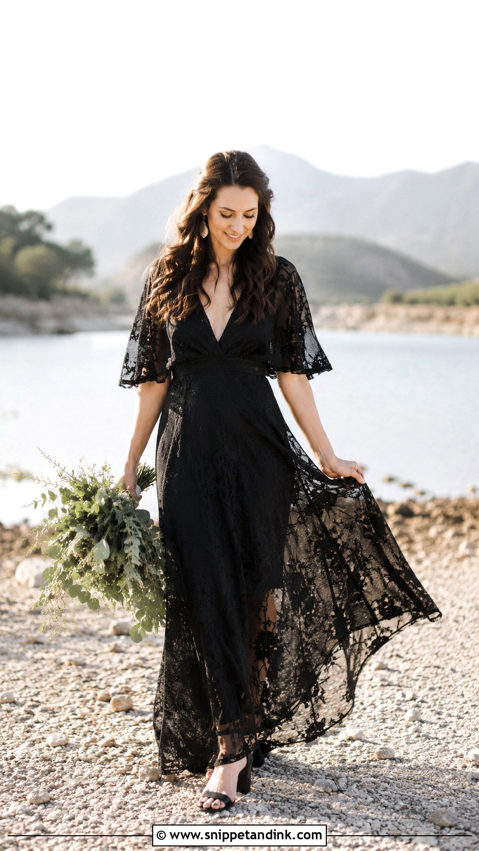 Black Boho Wedding Dress - Snippet and Ink - 30 Black Wedding Dress Ideas