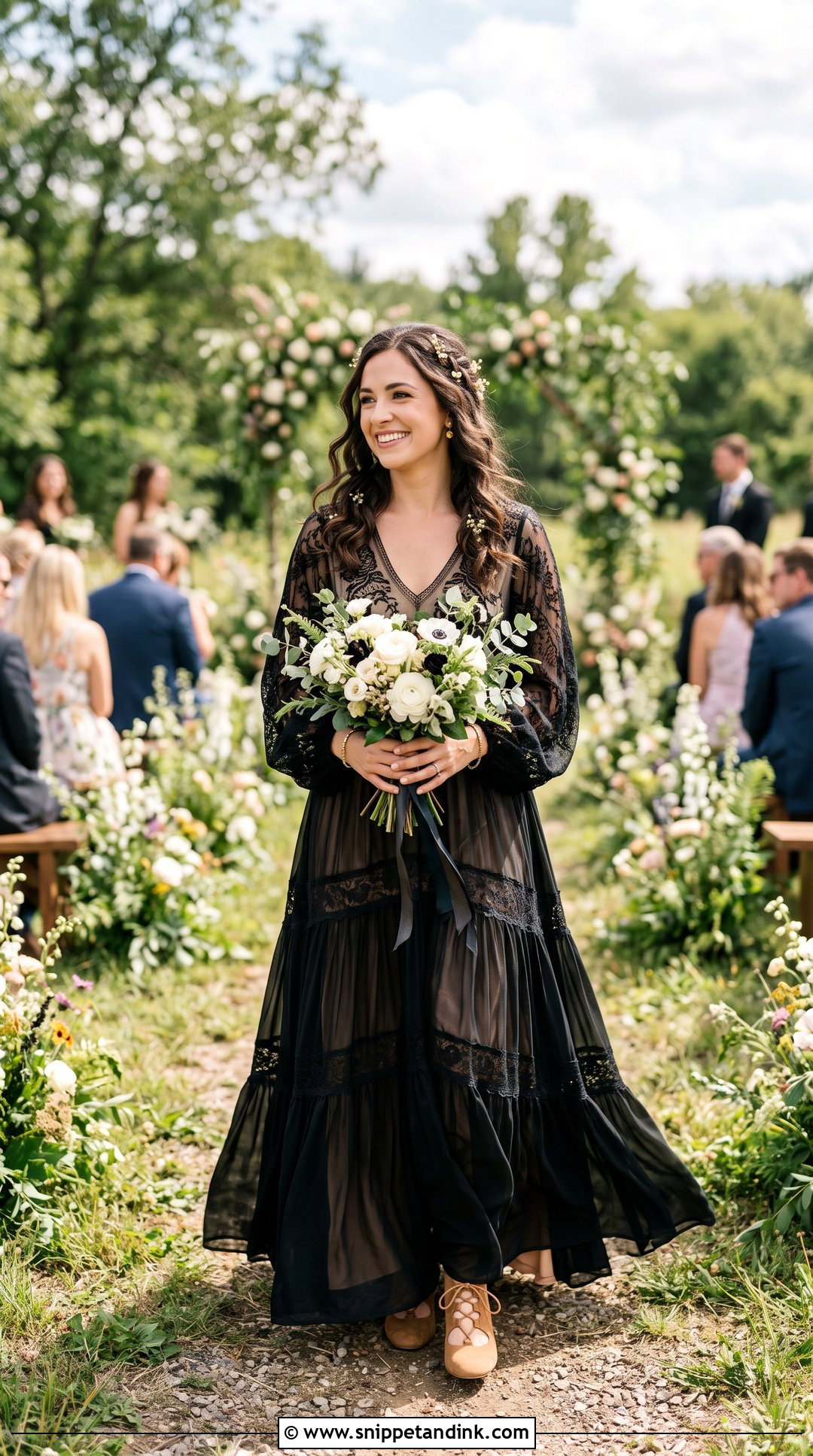 Black Boho Wedding Dress - Snippet and Ink - 30 Elegant Black Wedding Dress Ideas