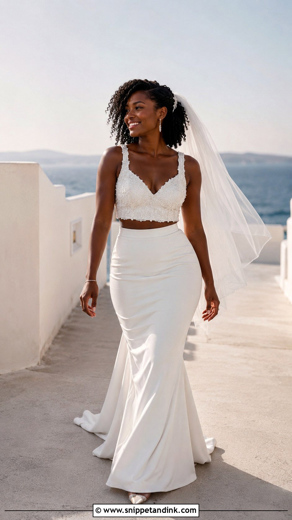 Black Bridal Two Piece Set With Twist Out - Snippet and Ink - 20 Black Bridal Ideas