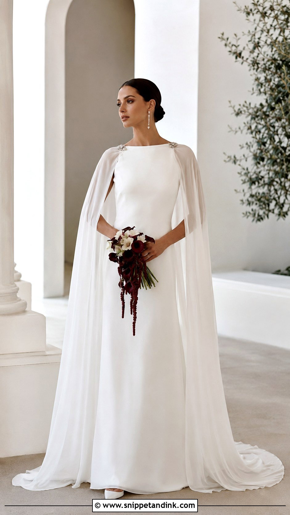 Black Cape Mavis Wedding Dress - Snippet and Ink - 20 Mavis Wedding Dress Ideas