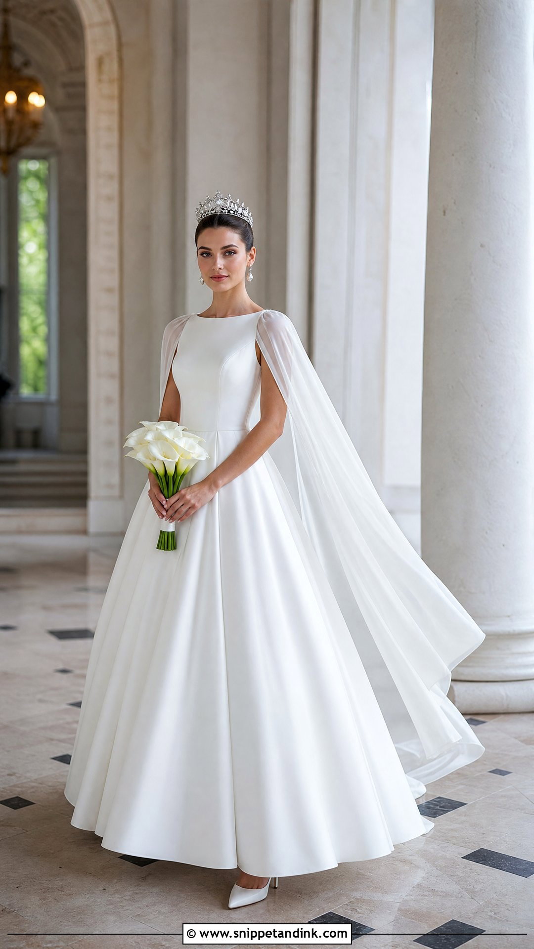 Black Cape Sleeve Princess Wedding Dress - Snippet and Ink - 20 Princess Wedding Dresses Black