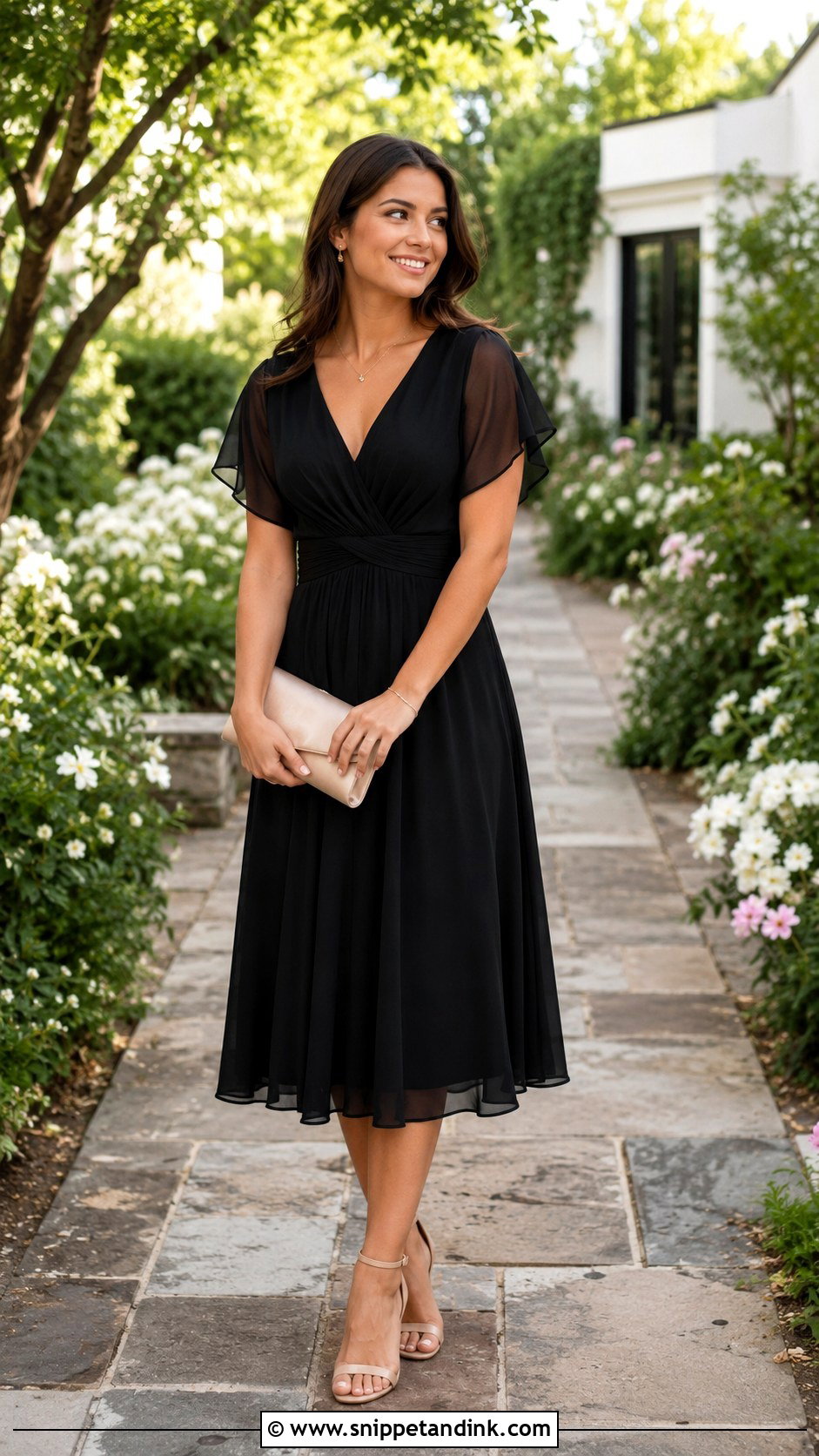 Black Chiffon Dress Outfit - Snippet and Ink - 25 Wedding Black Ideas