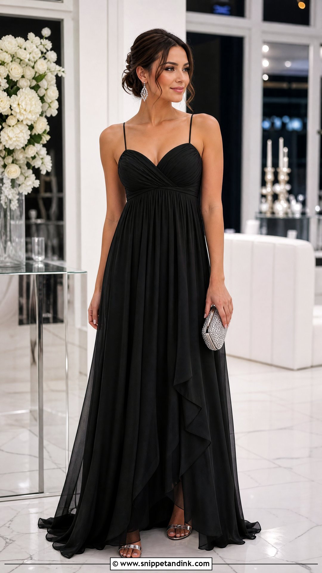 Black Chiffon Empire Gown - Snippet and Ink - 20 Empire Gown Ideas