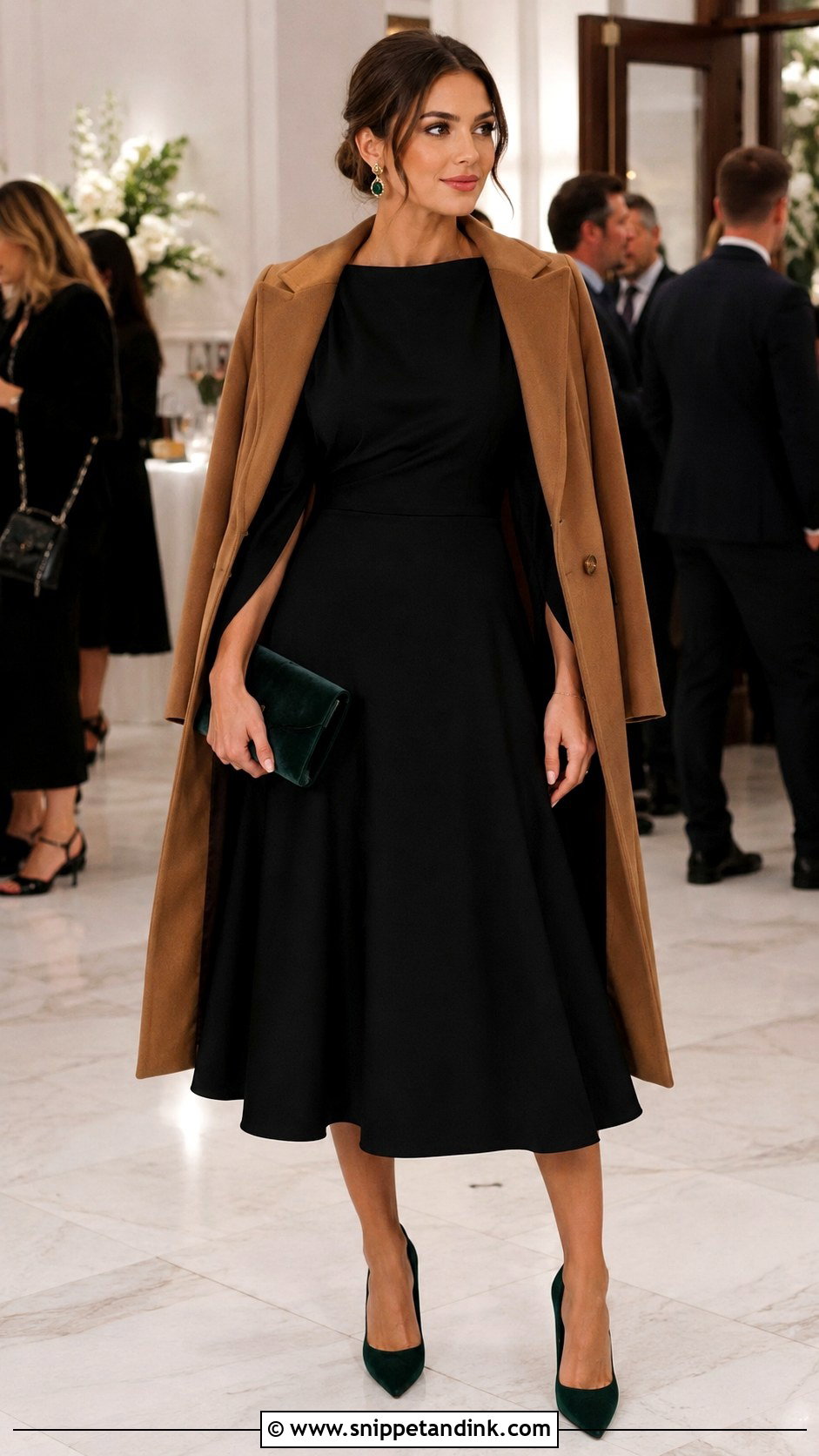 Black Cocktail Fall Wedding Dress With Jewel Tone Accessories - Snippet and Ink - 20 Fall Wedding Dresses