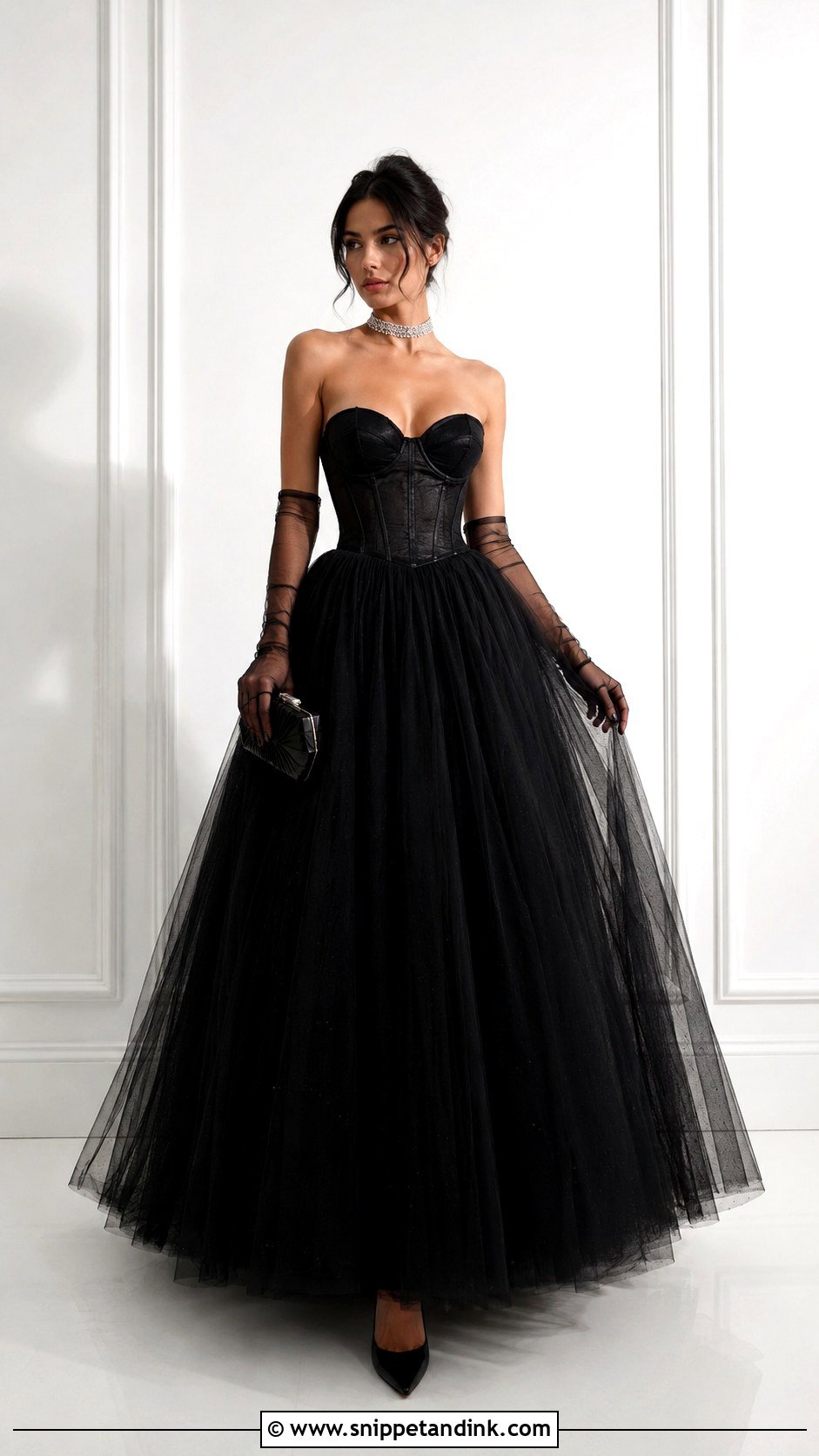 Black Corset Ballgown - Snippet and Ink - 25 Fairytale Ballgown Ideas
