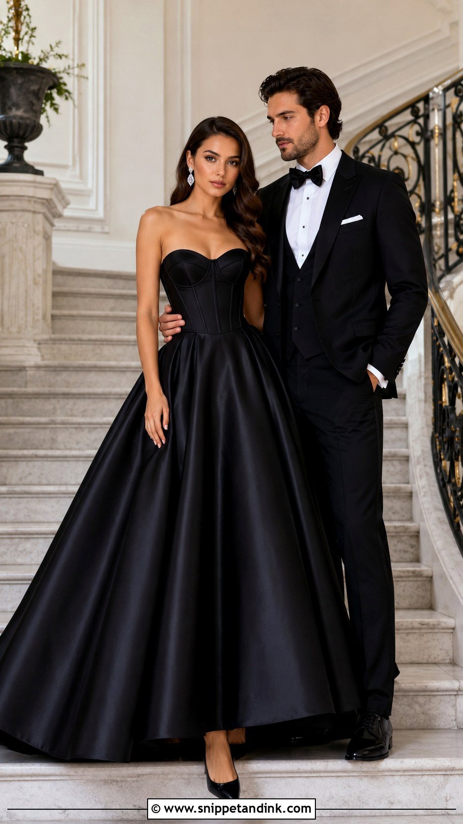 Black Corset Bodice Prewedding Gown - Snippet and Ink - 20 Black Prewedding Dress Ideas