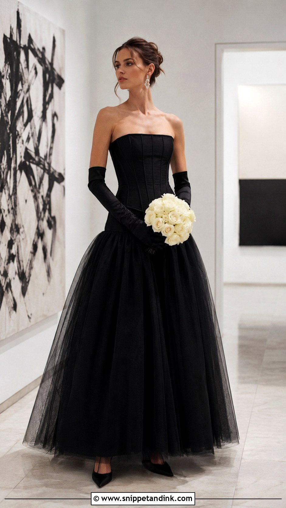 Black Corset Drop Waist Wedding Dress - Snippet and Ink - 20 Classy Black Wedding Dress Ideas