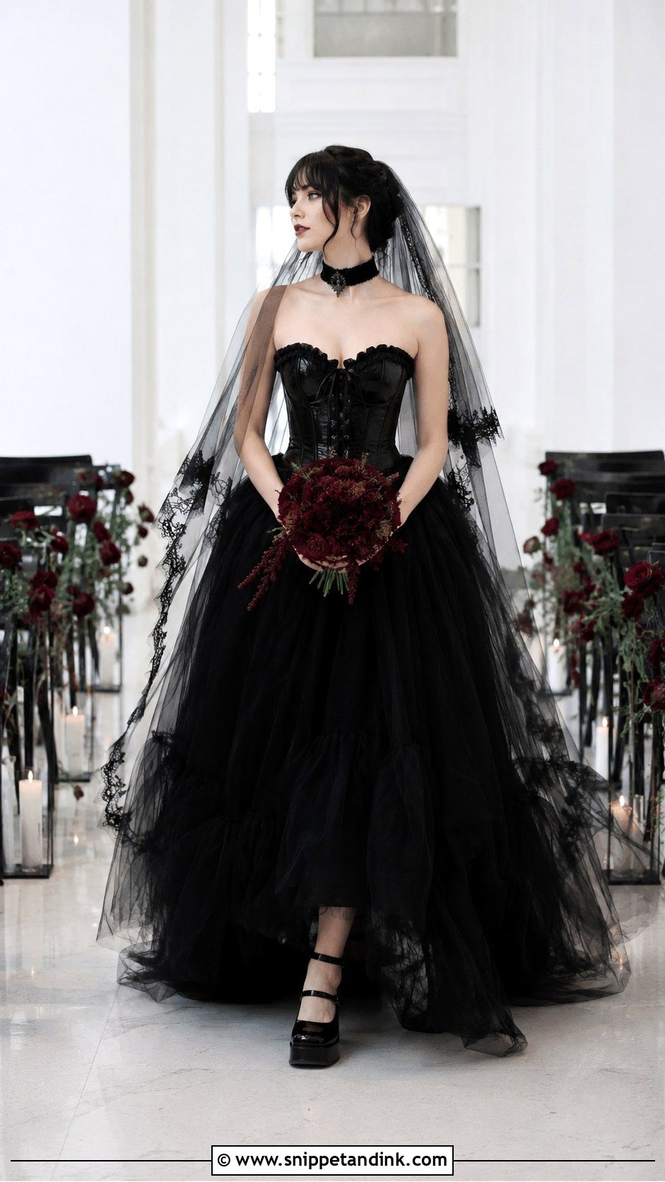 Black Corset Emo Wedding Dress - Snippet and Ink - 20 Emo Wedding Dresses