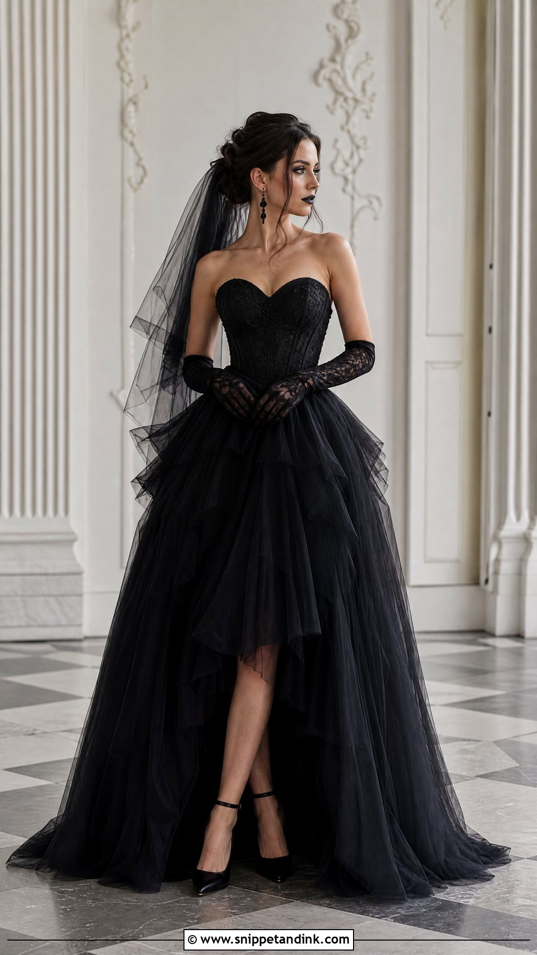 Black Corset Gothic Wedding Dress - Snippet and Ink - 25 Gothic Wedding Dresses