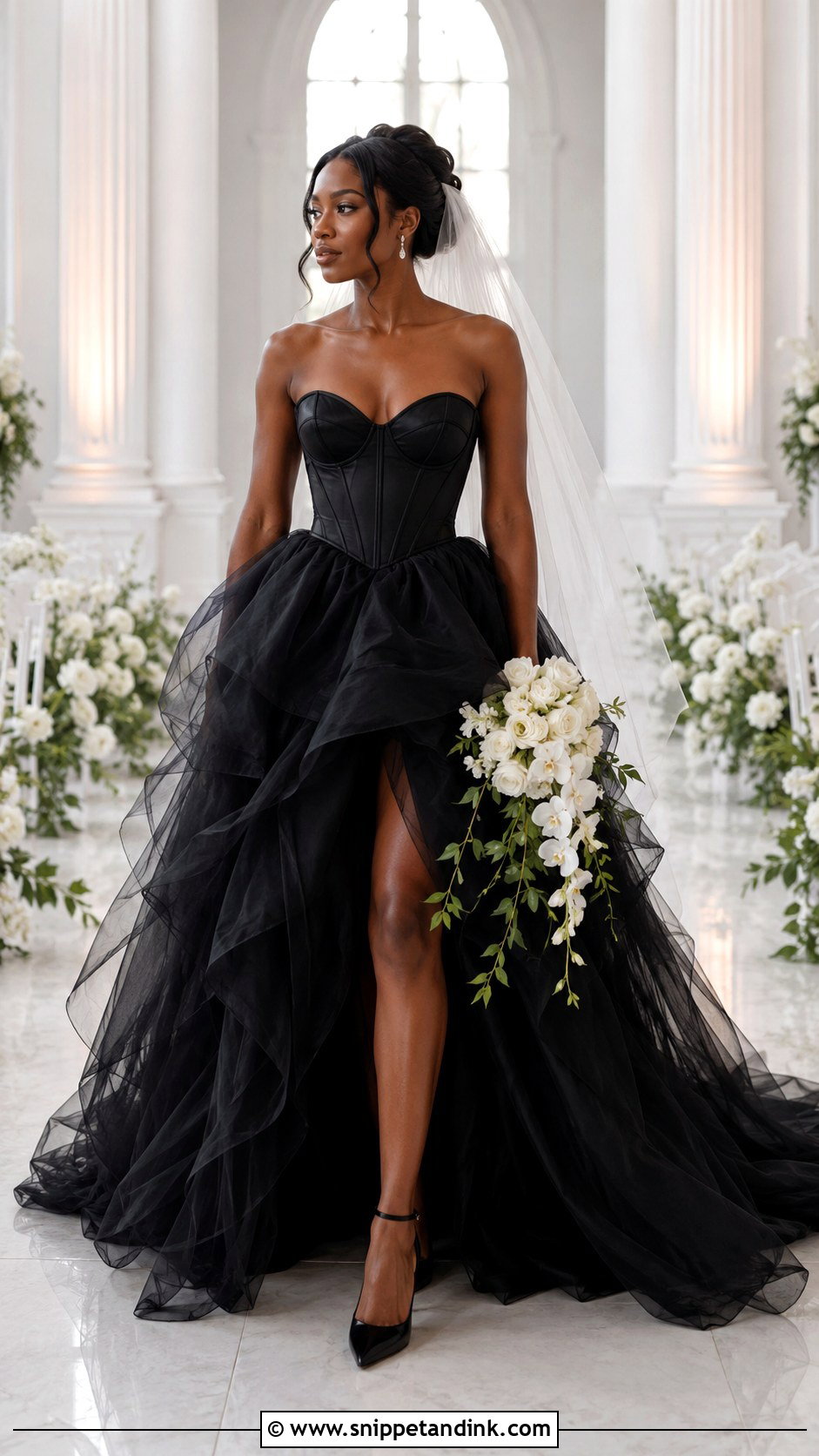 Black Corset Wedding Dress - Snippet and Ink - 20 Black Bride Dress Ideas
