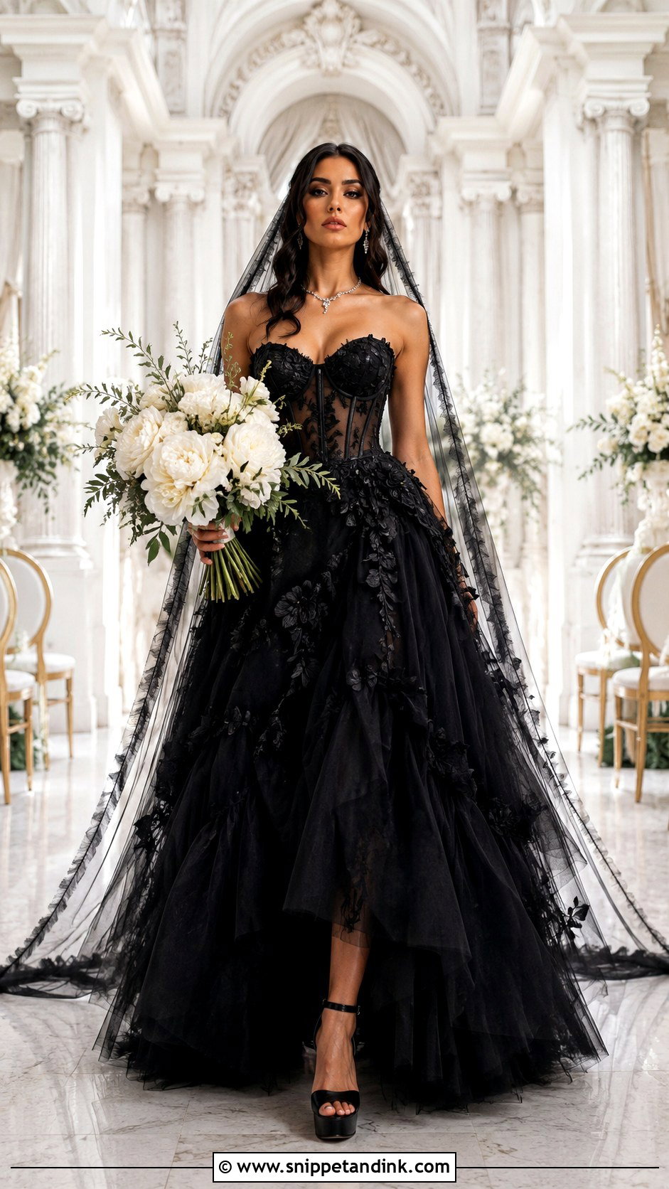 Black Corset Wedding Dress - Snippet and Ink - 20 Black Wedding Dress Wedding Ideas