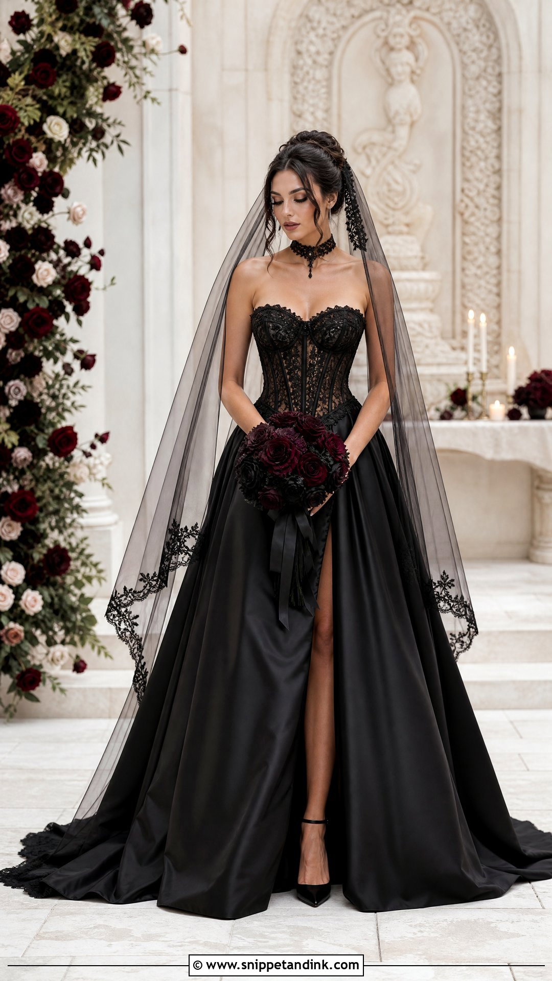 Black Corset Wedding Dress - Snippet and Ink - 25 Dark Romantic Wedding Dress Ideas