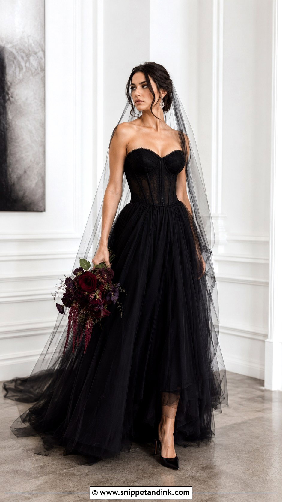 Black Corset Wedding Dress - Snippet and Ink - 20 Moody Wedding Dress Ideas