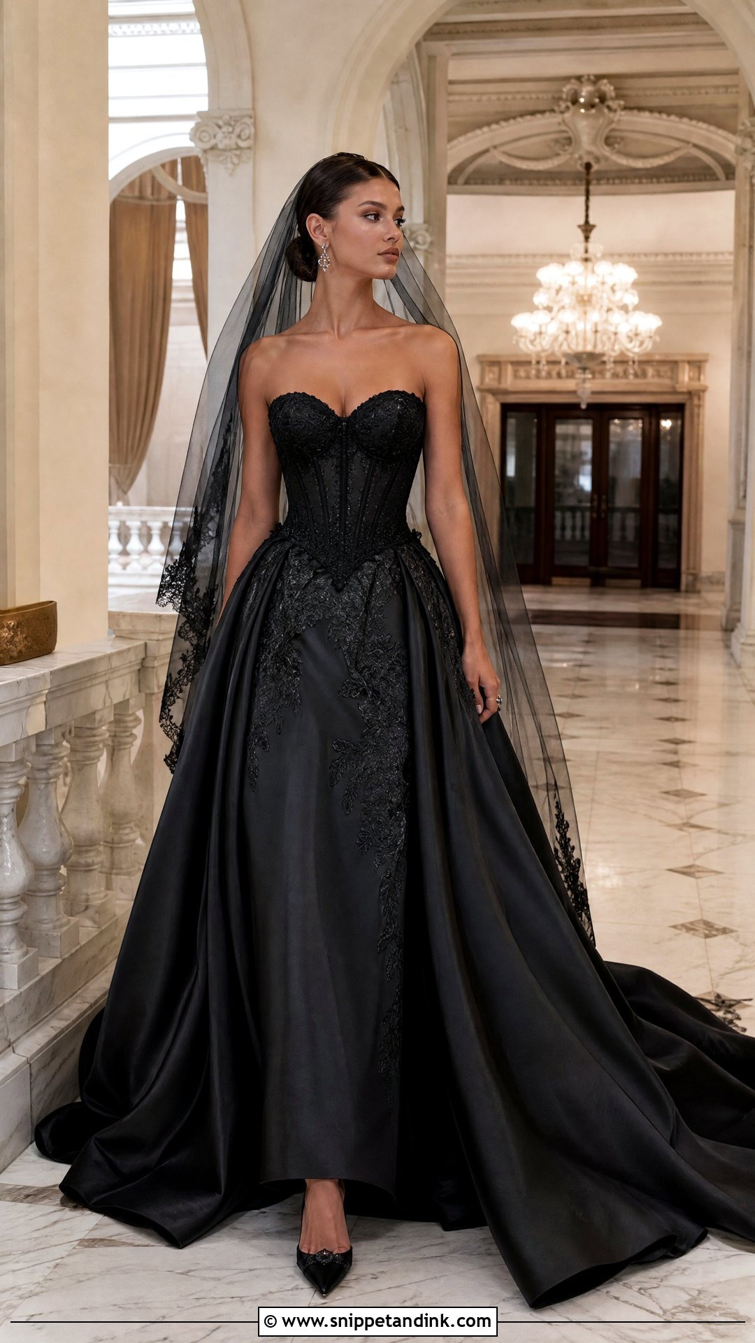 Black Corset Wedding Dress - Snippet and Ink - 25 Corset Top Wedding Dresses