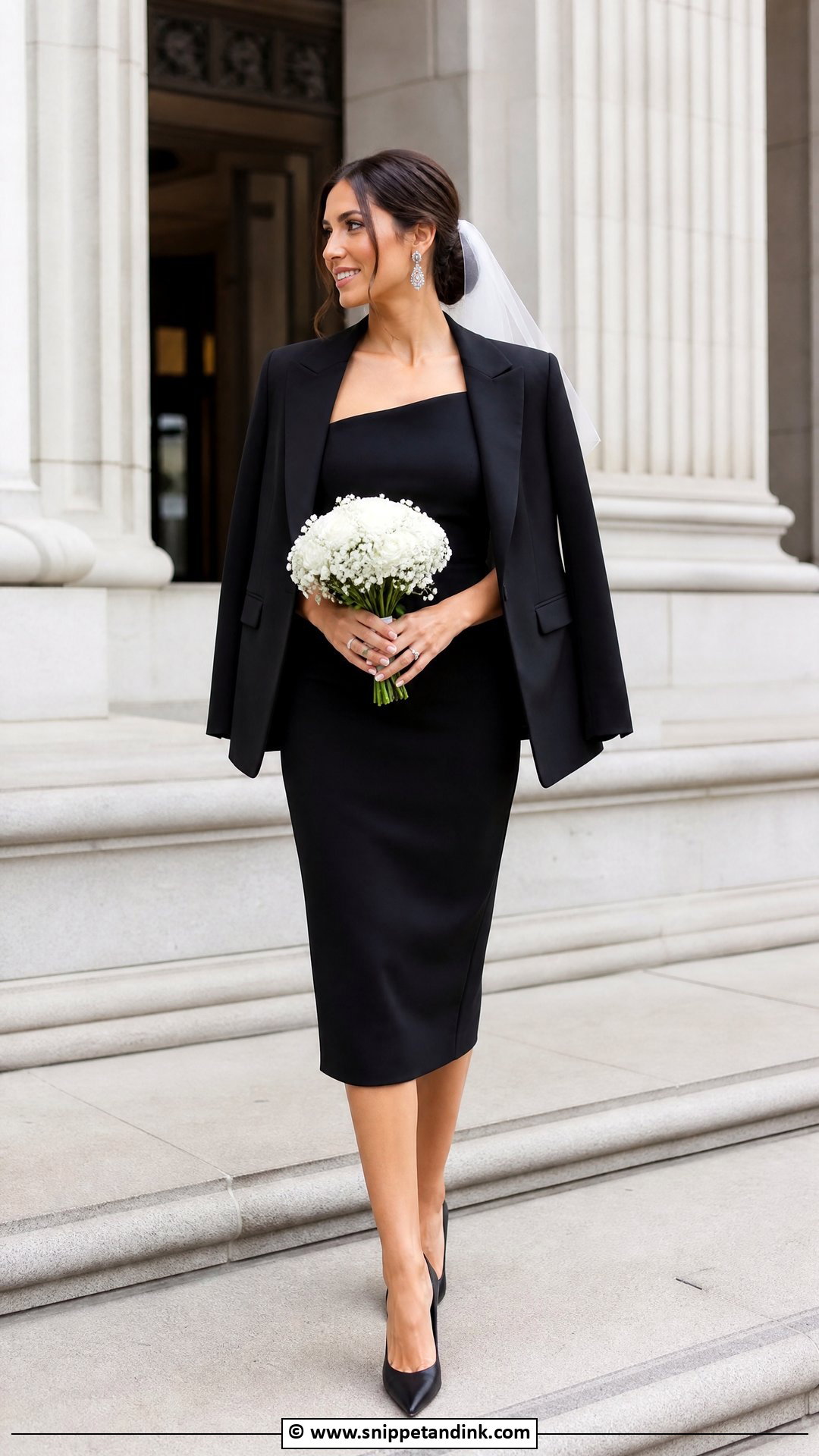 Black Courthouse Wedding Dress - Snippet and Ink - 35 Black Wedding Dresses