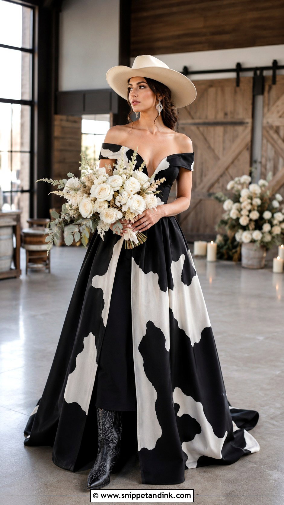 Black Cow Print Wedding Dress - Snippet and Ink - 20 Cow Print Wedding Dress Ideas