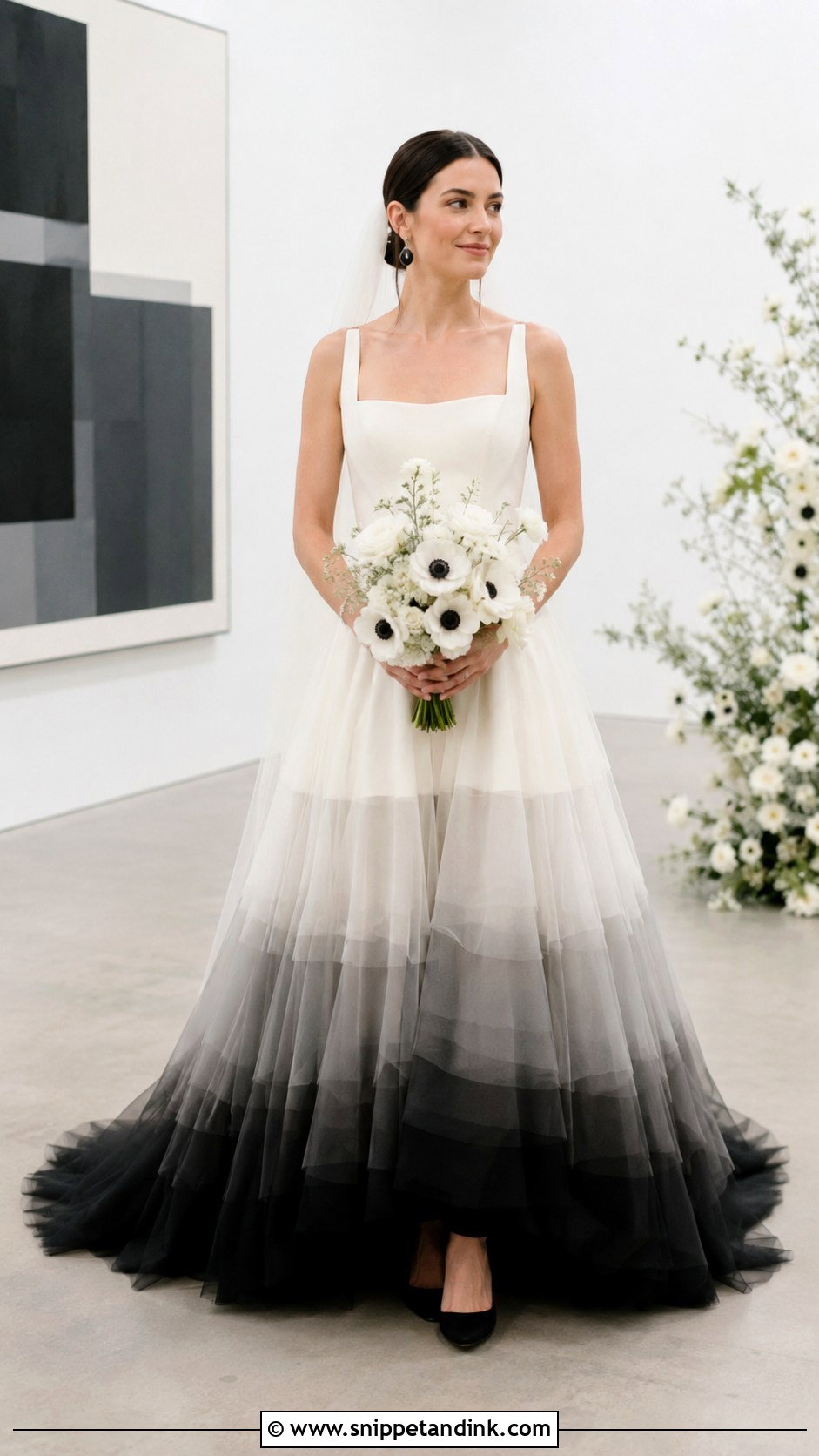 Black Dip Dye Wedding Dress - Snippet and Ink - 20 Dip Dye Wedding Dress Ideas