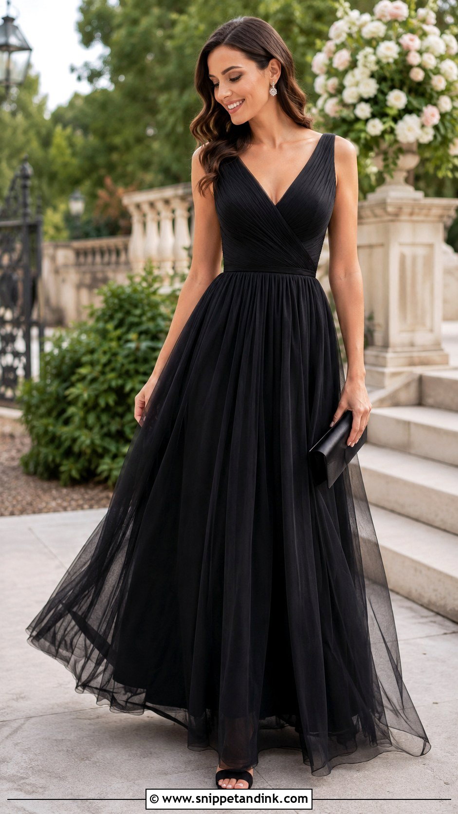Black Draped Plus Size Maid of Honor Dress - Snippet and Ink - 20 Black Maid of Honor Dress Ideas