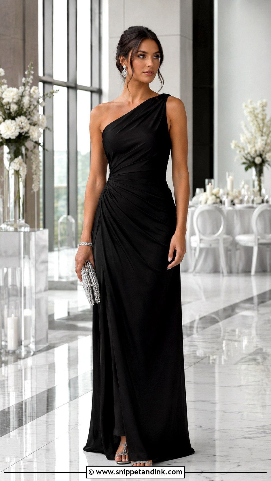 Black Draped Wedding Party Gown - Snippet and Ink - 20 Gown for Wedding Party Ideas