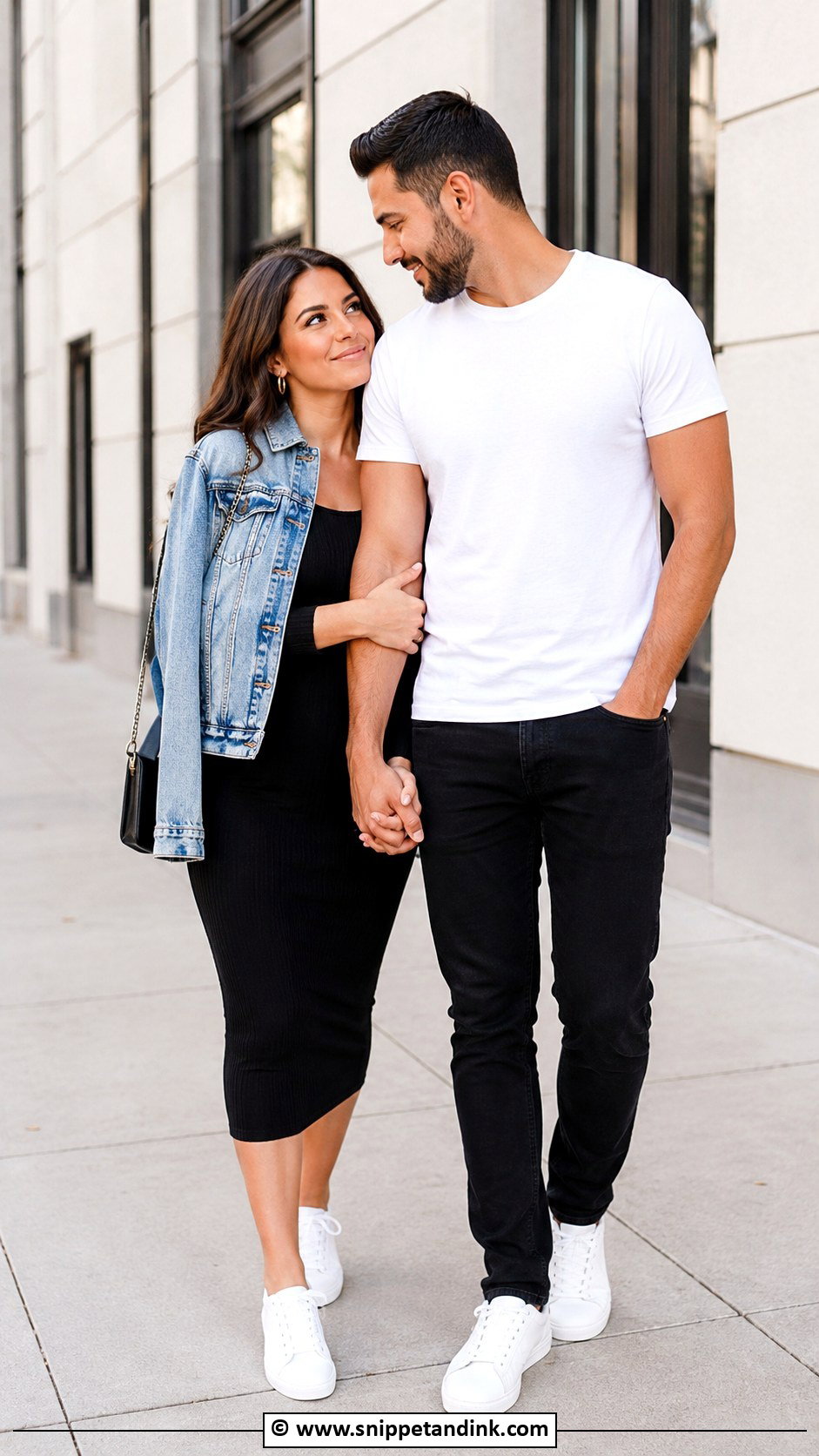 Black Dress And Sneakers Prewedding Outfit - Snippet and Ink - 30 Casual Prewedding Outfit Ideas