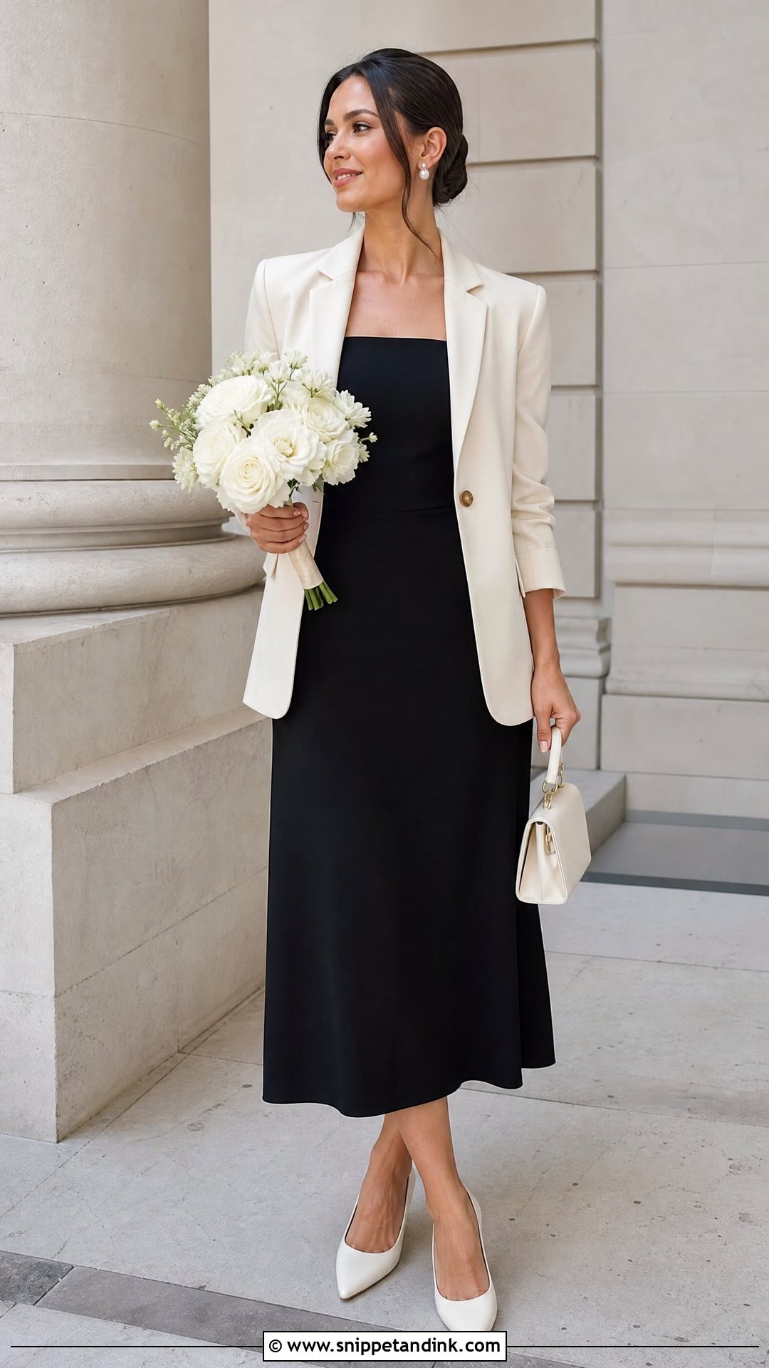 Black Dress Courthouse Wedding Outfit - Snippet and Ink - 25 Casual Courthouse Wedding Outfit Ideas