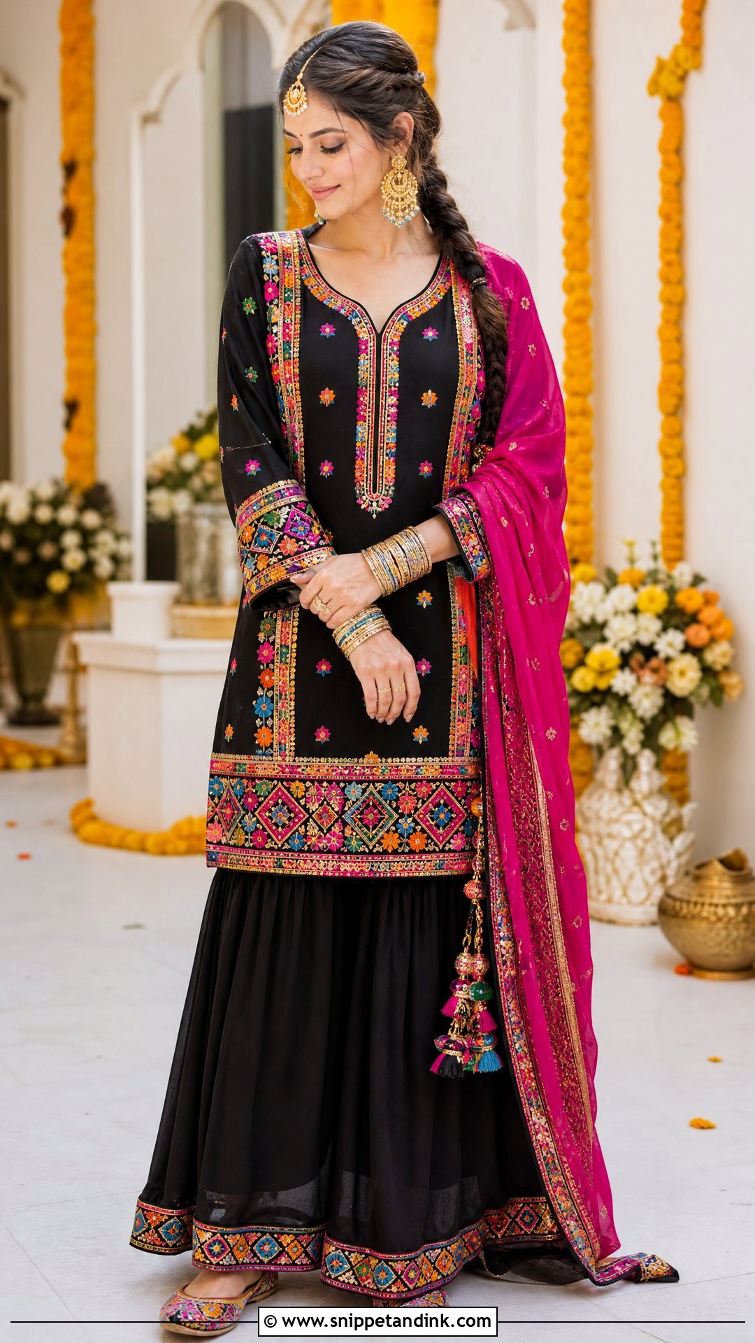 Black Embroidered Jaago Suit - Snippet and Ink - 25 Jaago Outfit Ideas