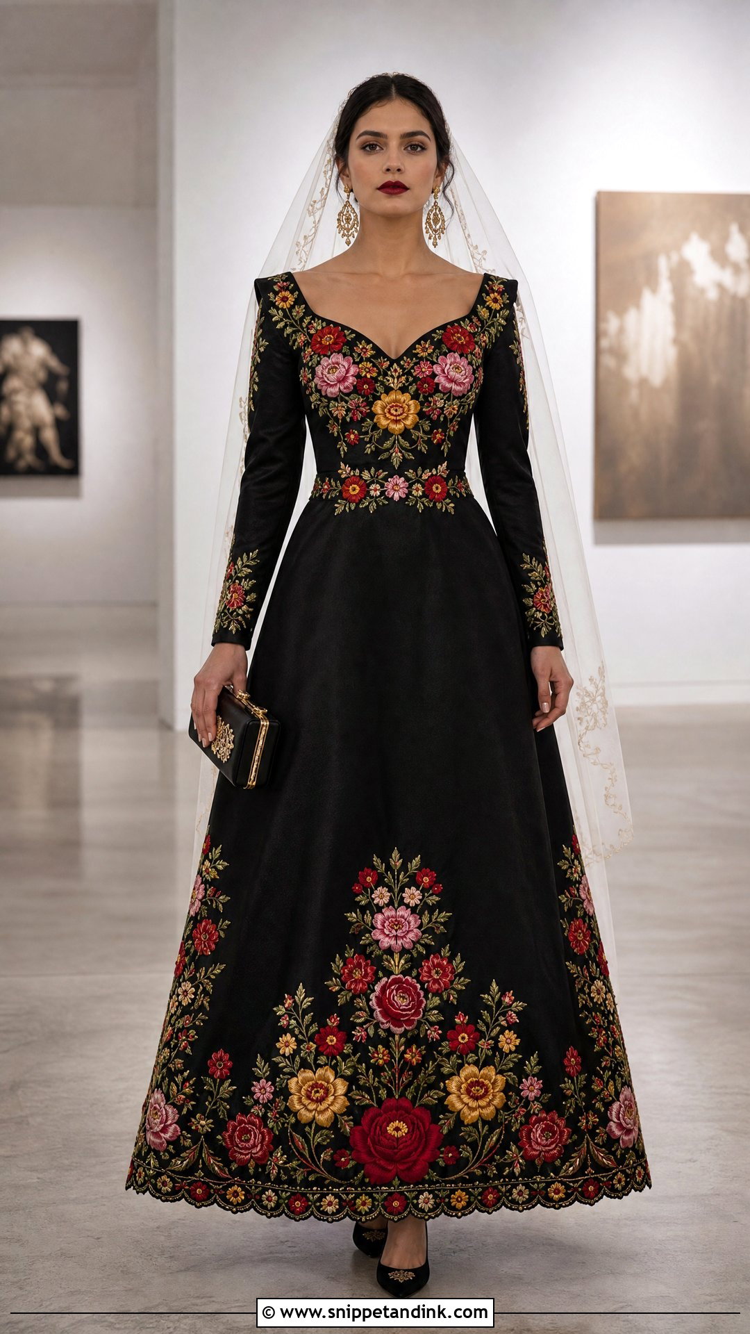 Black Embroidered Mexican Wedding Dress - Snippet and Ink - 25 Embroidered Mexican Wedding Dress Ideas