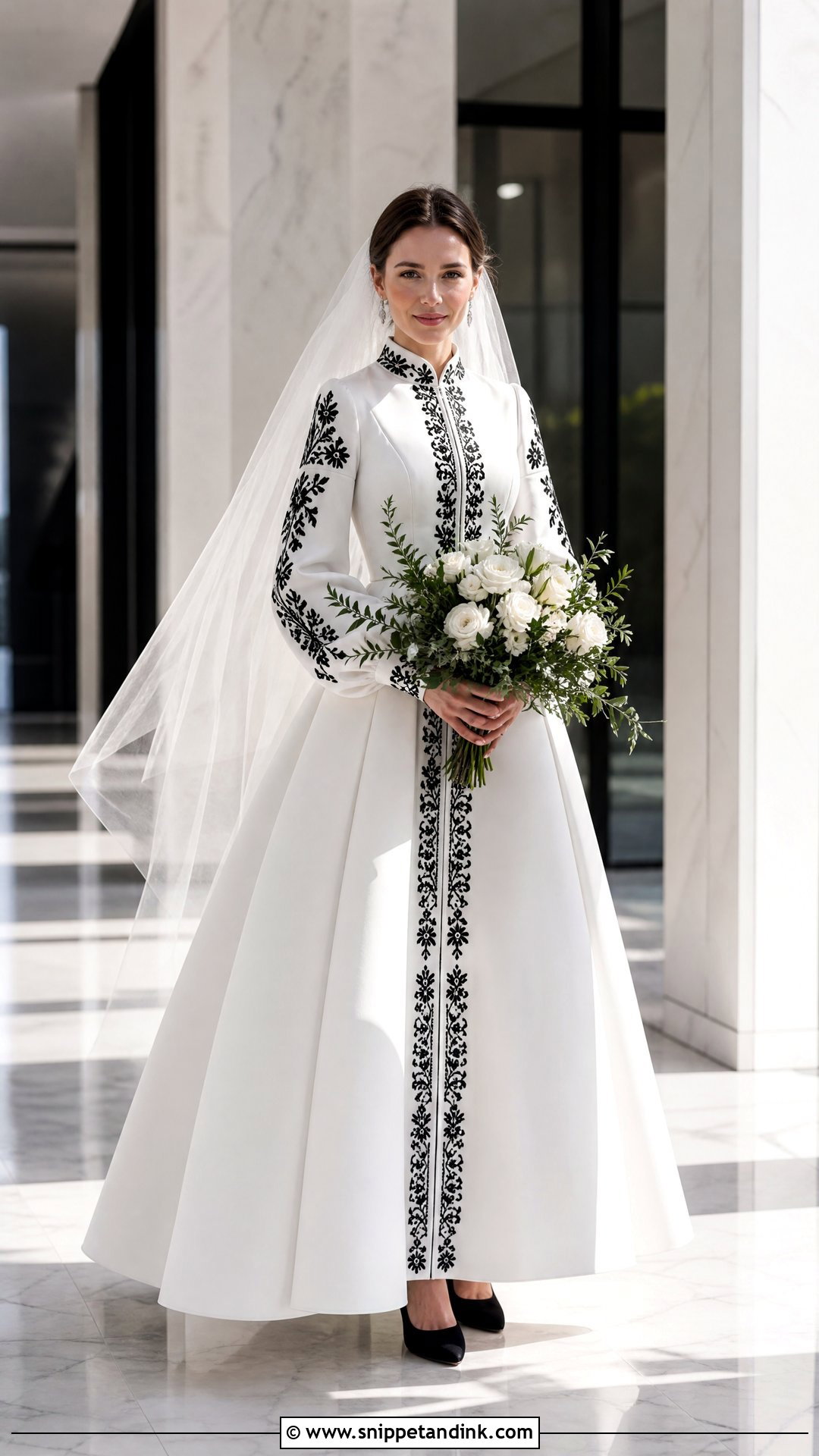 Black Embroidered Ukrainian Wedding Dress - Snippet and Ink - 20 Ukrainian Wedding Dress Ideas